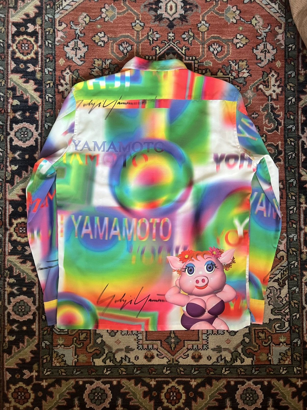 Yohji Yamamoto *SOLD* Yohji Yamamoto Pour Homme SS02 Saeko “Pig LSD” Shirt Size US L / EU 52-54 / 3 - 4 Thumbnail