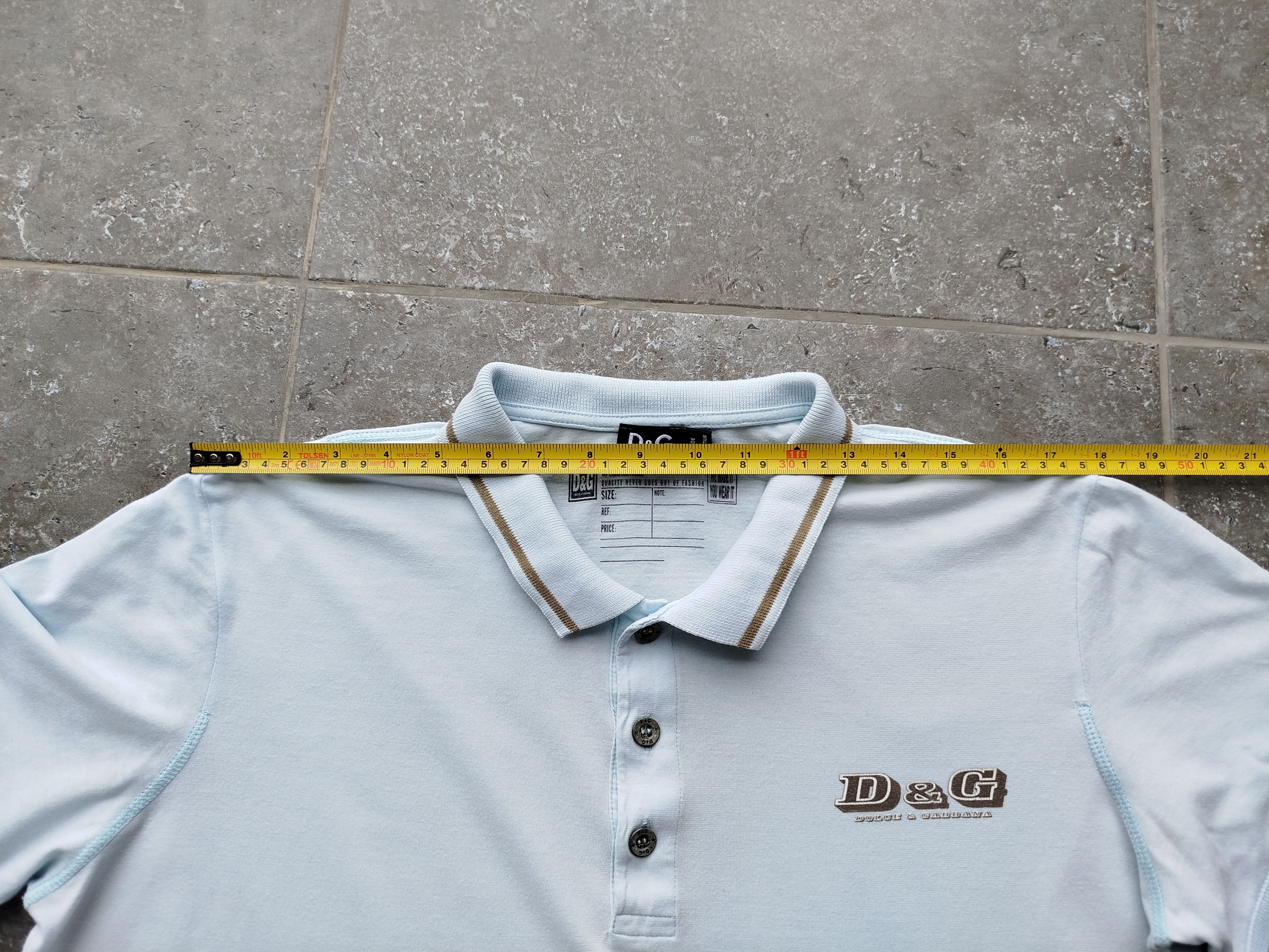 Dolce & Gabbana D&G T-Shirt Polo Light Blue Cotton Vintage 00s Size US M / EU 48-50 / 2 - 9 Thumbnail