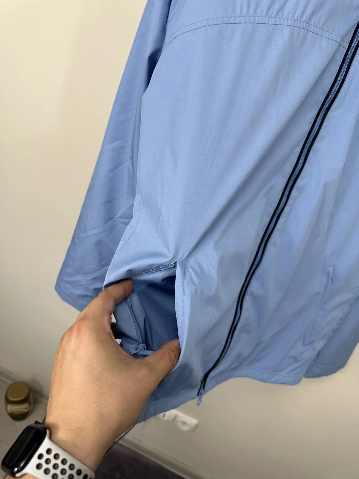 Nike × Vintage Vintage Nike Y2K Light Blue Swoosh Hype Retro Drill Jacket Size US XL / EU 56 / 4 - 3 Thumbnail