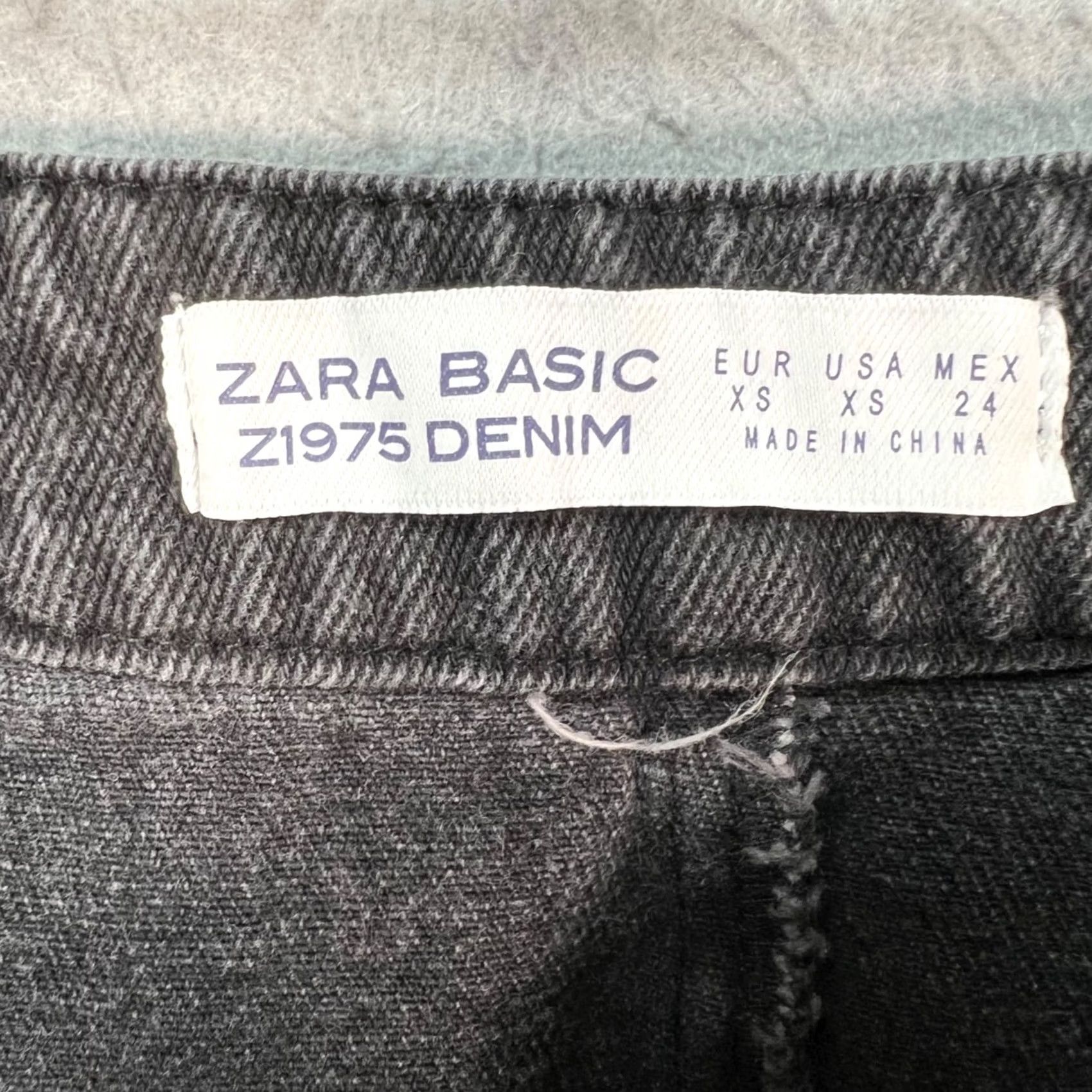 Zara Zara Womens XS Denim Asymmetrical Black Frayed Hem Maxi Skirt Size 26" / US 2 / IT 38 - 3 Thumbnail