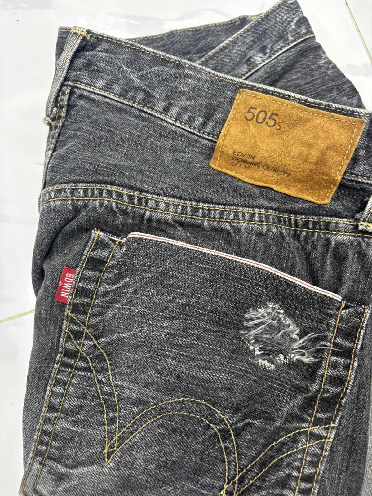 Edwin 🔥Rare🔥Edwin 505 Rips Distress Selvedge Denim Shorts Pants Size US 34 / EU 50 - 13 Thumbnail