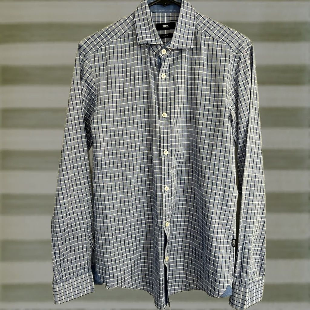 Hugo Boss Hugo Boss Shirt Mens Small Blue Check Melvin Slim Fit Casual Button Up Size US S / EU 44-46 / 1 - 1 Thumbnail