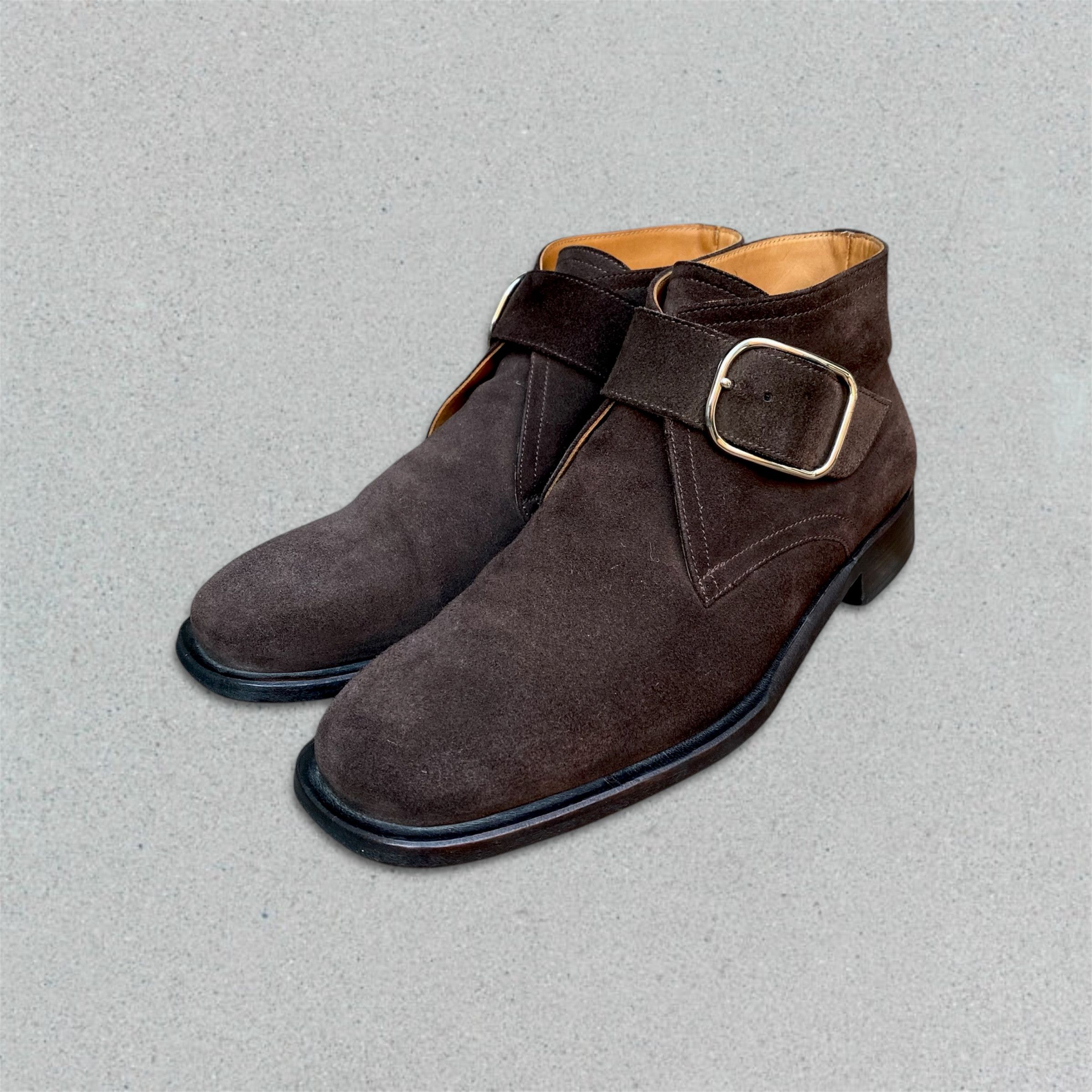 Hermes HERMÈS FINE SUEDE SINGLE MONK STRAP BOOTS Size US 8.5 / EU 41-42 - 1 Thumbnail