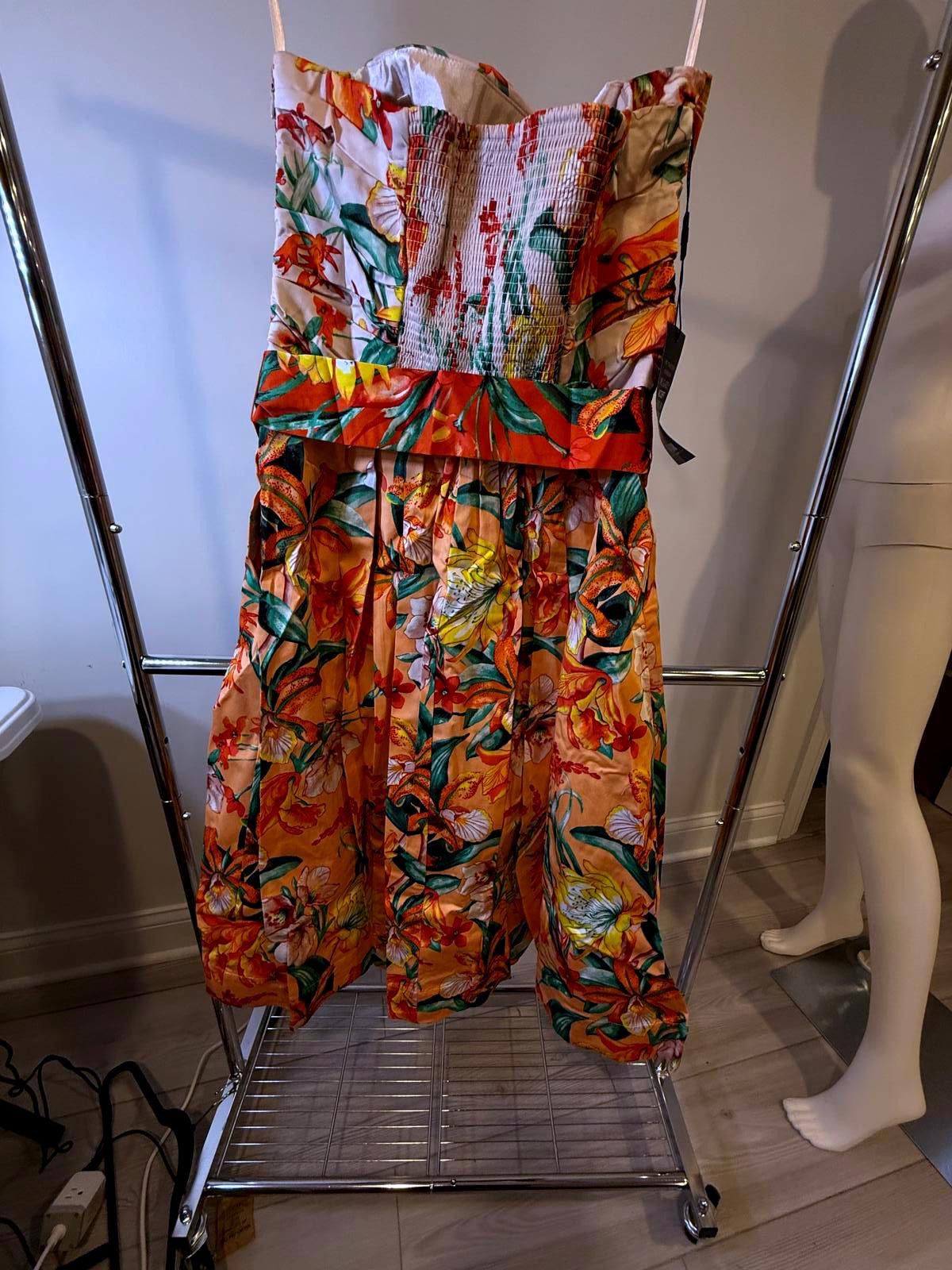 Designer Jungle Floral Bustier Dress - Size 12 by WHBM Size XL / US 12-14 / IT 48-50 - 2 Thumbnail
