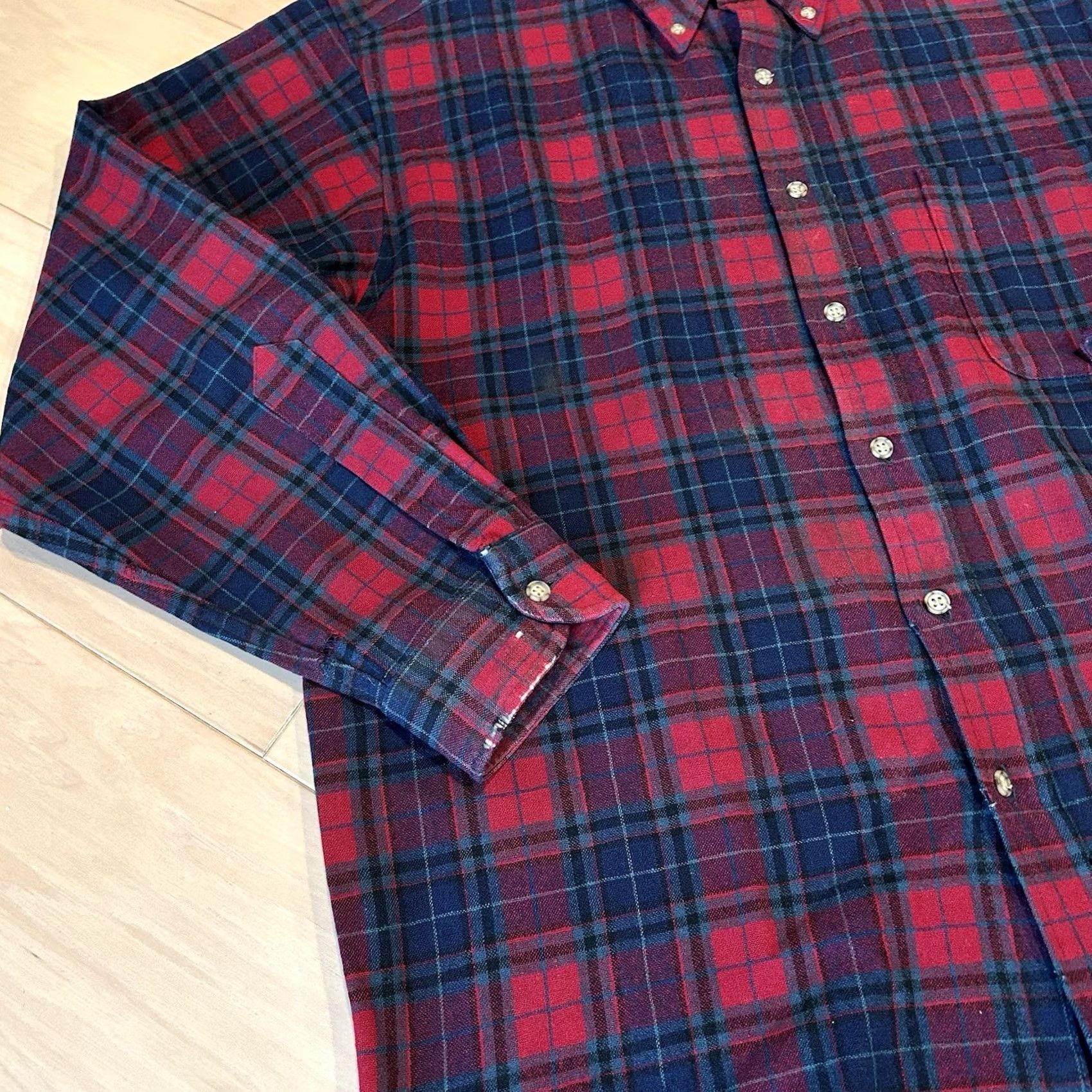 Pendleton Vintage Pendleton Button Up Plaid Shirt - Mens Large Red & Blue Size US L / EU 52-54 / 3 - 3 Thumbnail