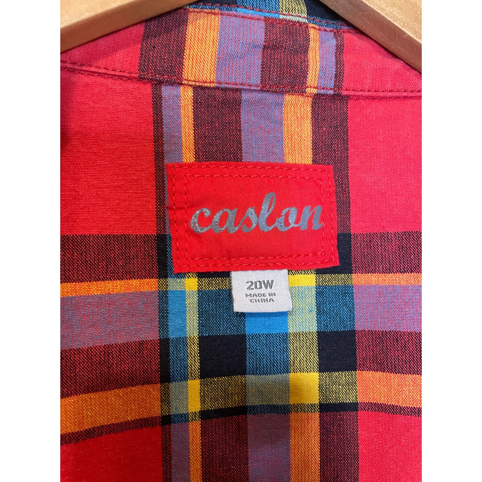 Other Caslon Multicolor Red Plaid Button Up Jacket Coat 20W Size 3XL / US 20-22 - 3 Thumbnail