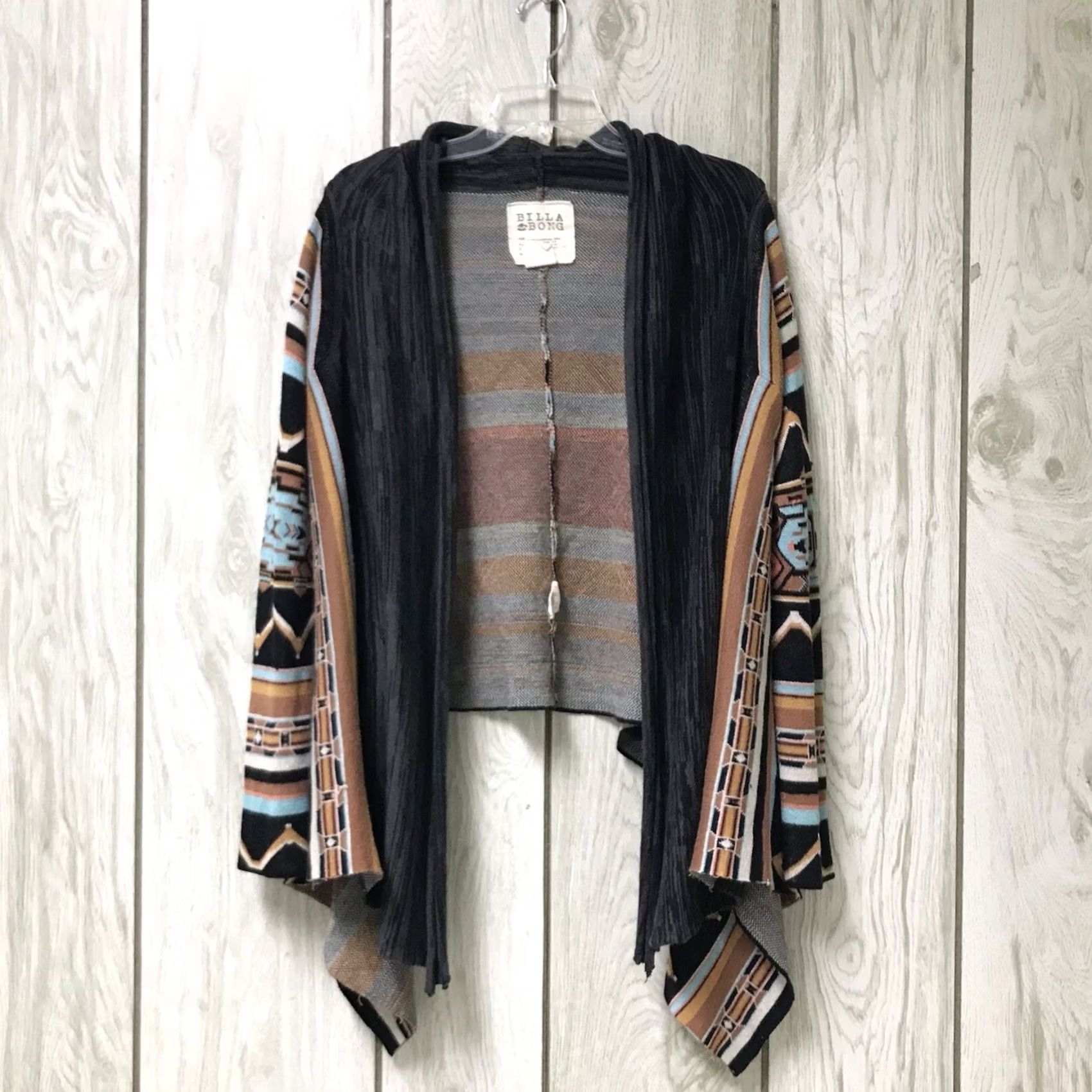 Billabong Billabong Women Multicolor Aztec Southwestern Knit Open Front Cardigan Sweater M Size M / US 6-8 / IT 42-44 - 2 Thumbnail