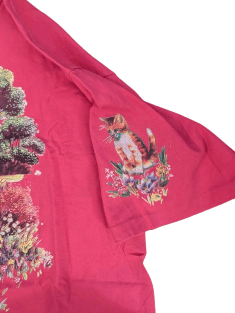 Hanes Vintage 1990s “Reno Cats & Flowers” Graphic T-Shirt Size US XL / EU 56 / 4 - 2 Thumbnail