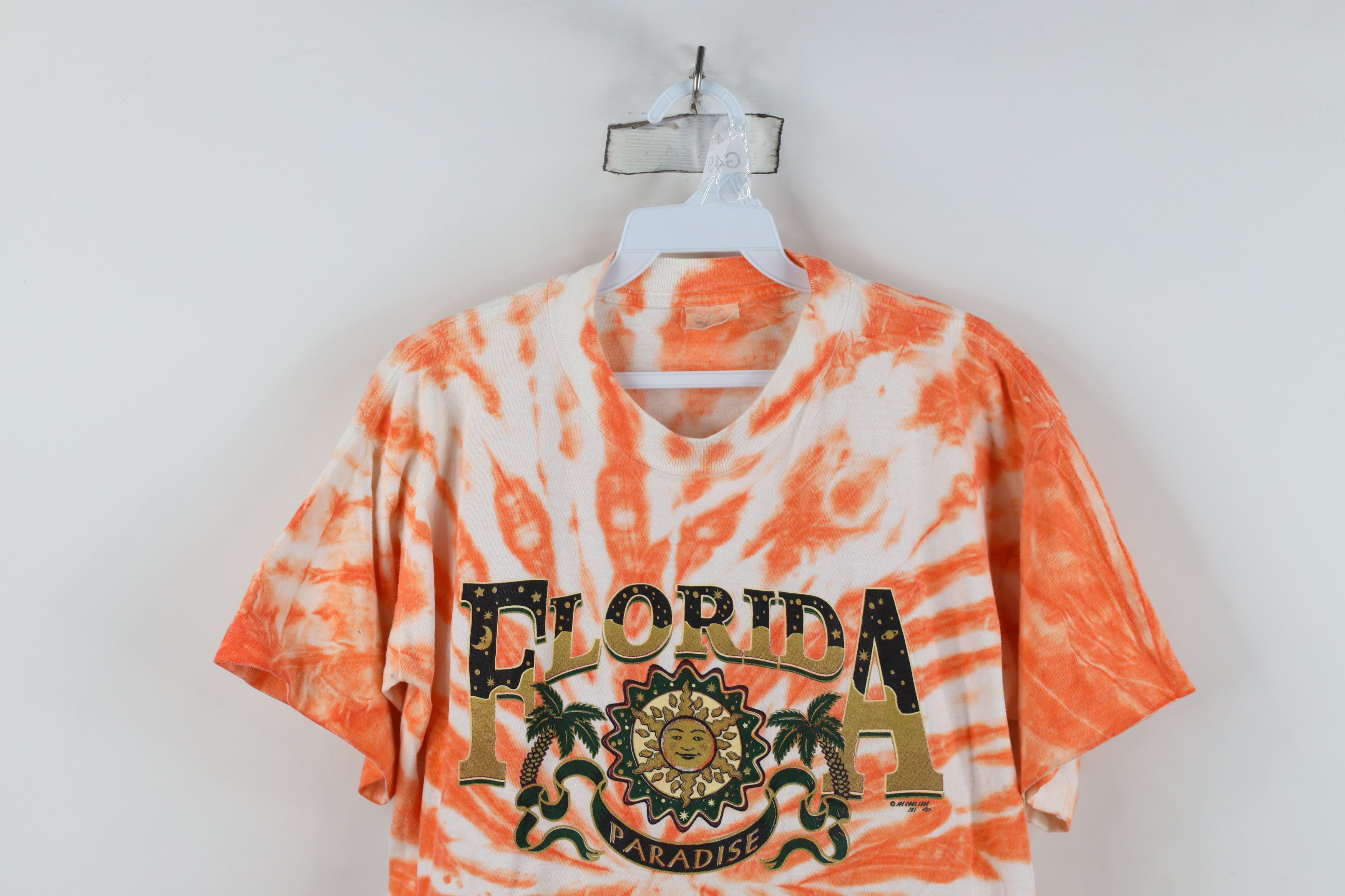 Vintage Vintage 90s Streetwear Tie Dye Paradise Florida T-Shirt Size L / US 10 / IT 46 - 2 Thumbnail