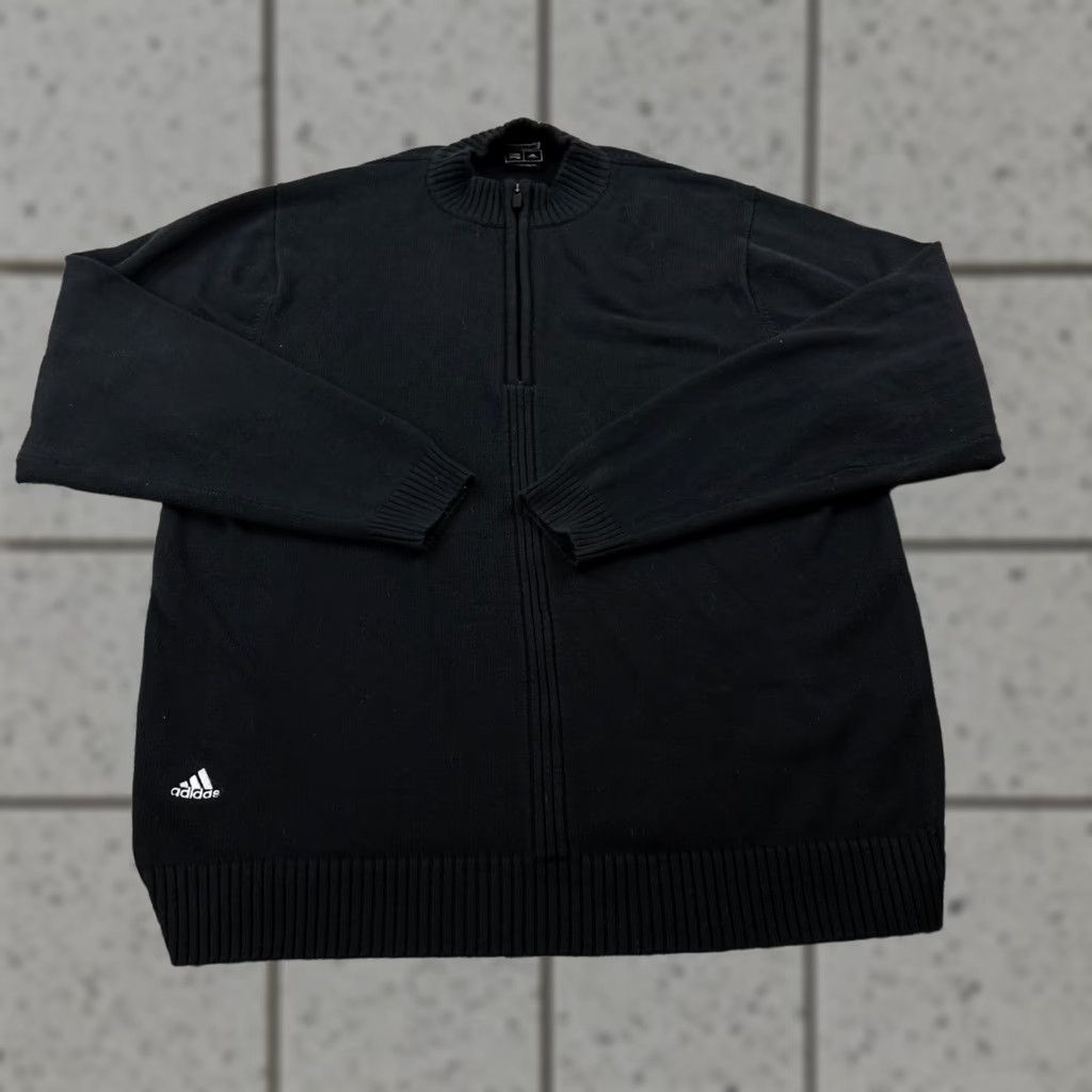 Adidas VTG Adidas Sweatshirt Mens XL Black Climalite Knit Pullover Athletic Sweater Y2K Size US XL / EU 56 / 4 - 1 Thumbnail
