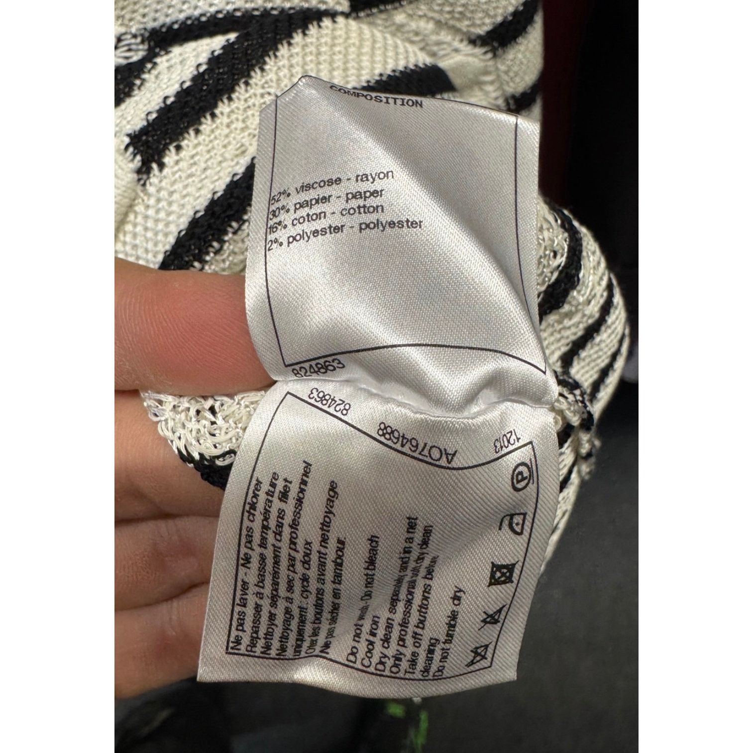 Chanel Chanel Black & White Striped Embroidered Suit Sz.36 Size XS / US 0-2 / IT 36-38 - 8 Thumbnail