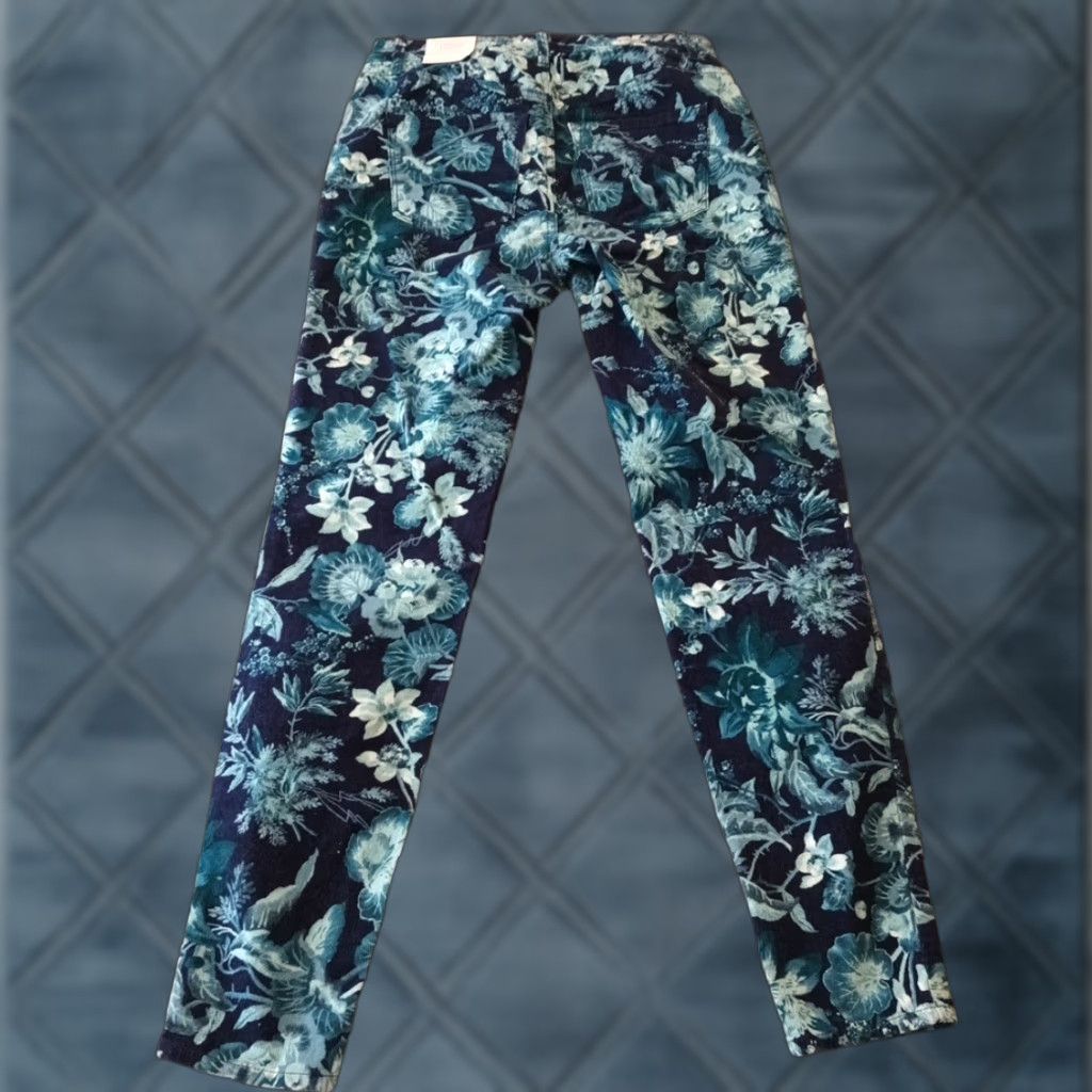 Talbots Talbots Corduroy Jegging Pants Womens Size 2 Blue Floral Skinny Stretch New Size 26" / US 2 / IT 38 - 1 Thumbnail