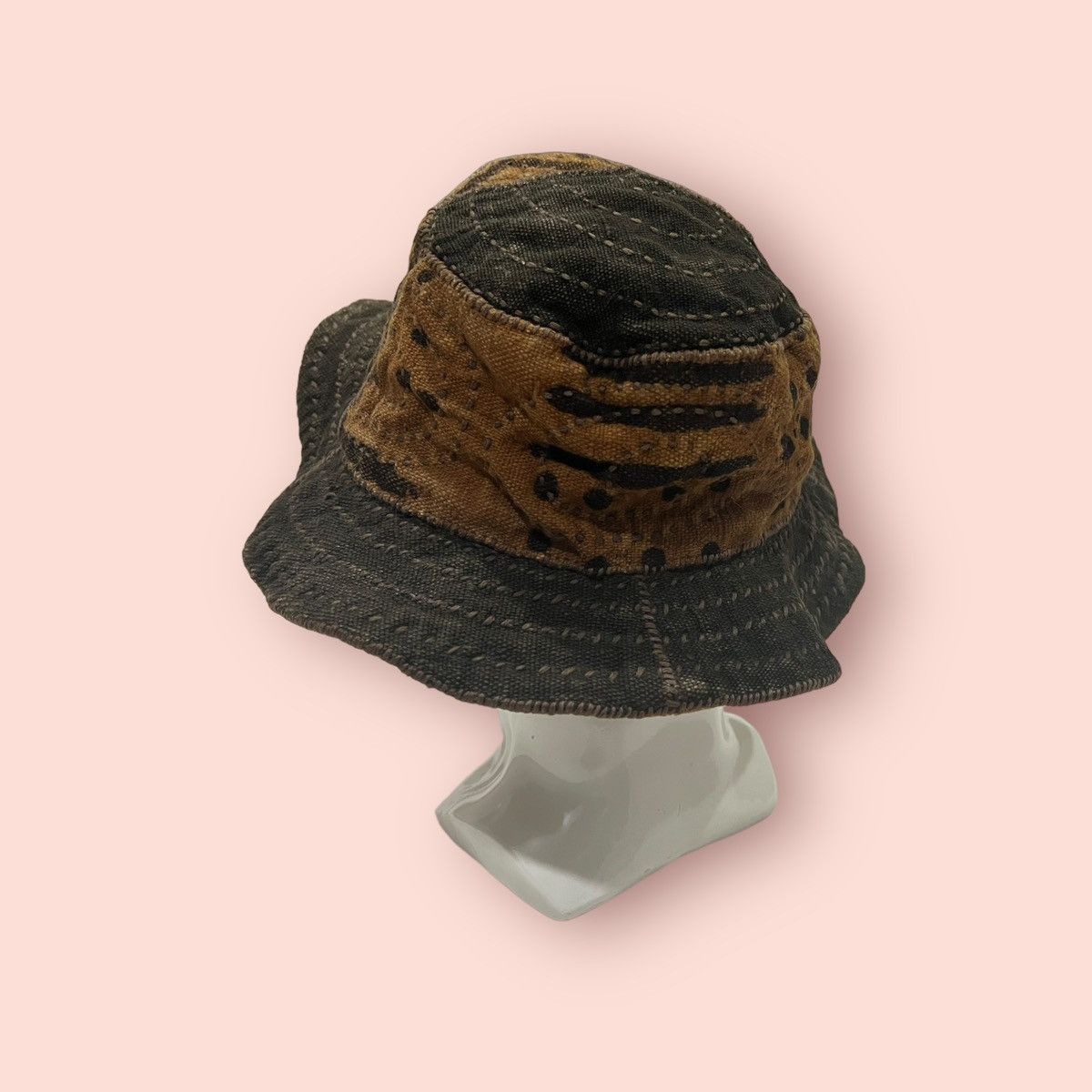 Japanese Brand RARE VINTAGE JAPAN SASHIKO STICHES BUCKET HAT Size ONE SIZE - 3 Thumbnail