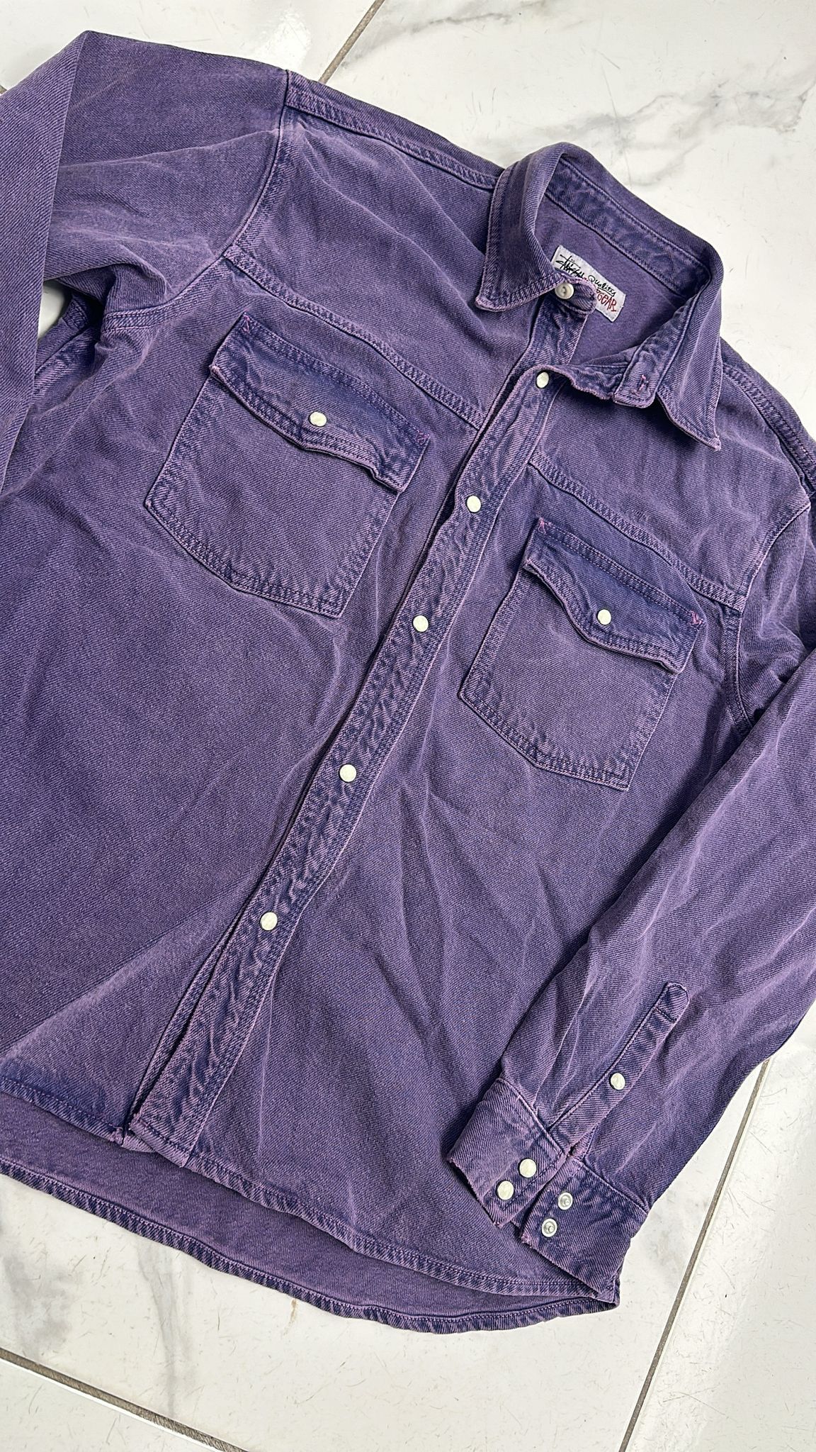 Stussy Stüssy FW22 Western Denim Shirt Purple Medium Size US M / EU 48-50 / 2 - 2 Thumbnail