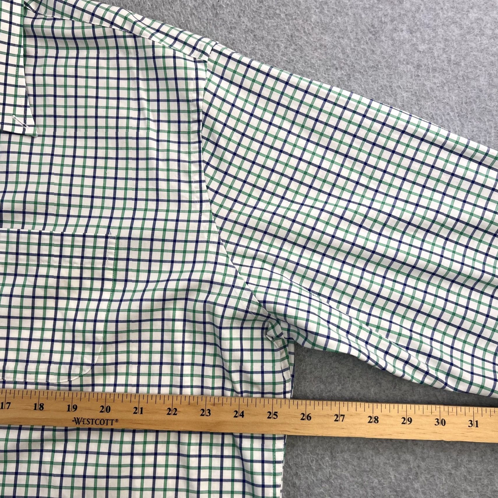 Peter Millar Peter Millar Shirt Mens Large Green Blue Check Button Down Dress Classic Preppy Shirt Size 42R - 2 Thumbnail