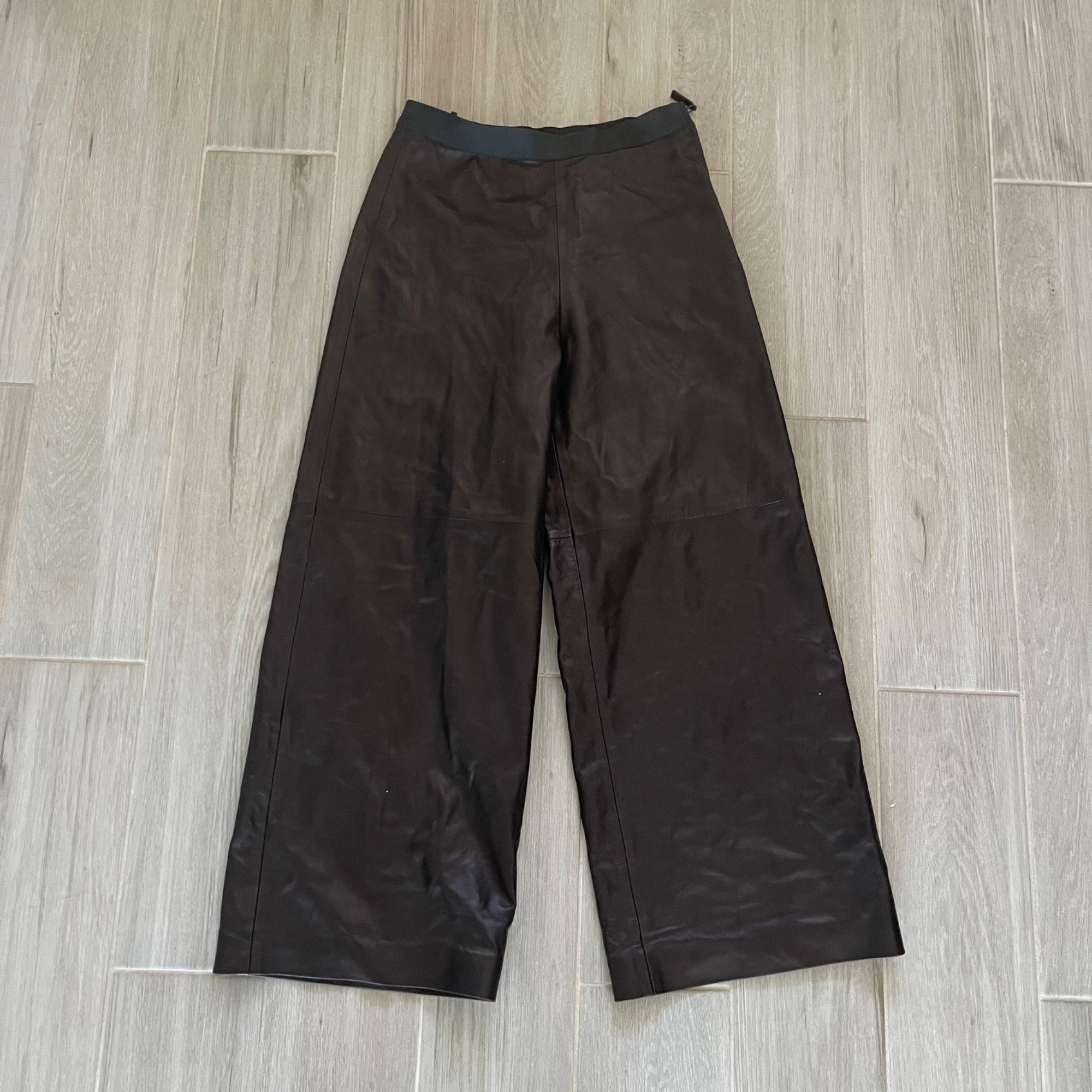 Longchamp NEW LONGCHAMP ITALY BLACK LEATHER WOMEN'S PANTS SZ 36 SMALL Size 27" / US 4 / IT 40 - 1 Thumbnail