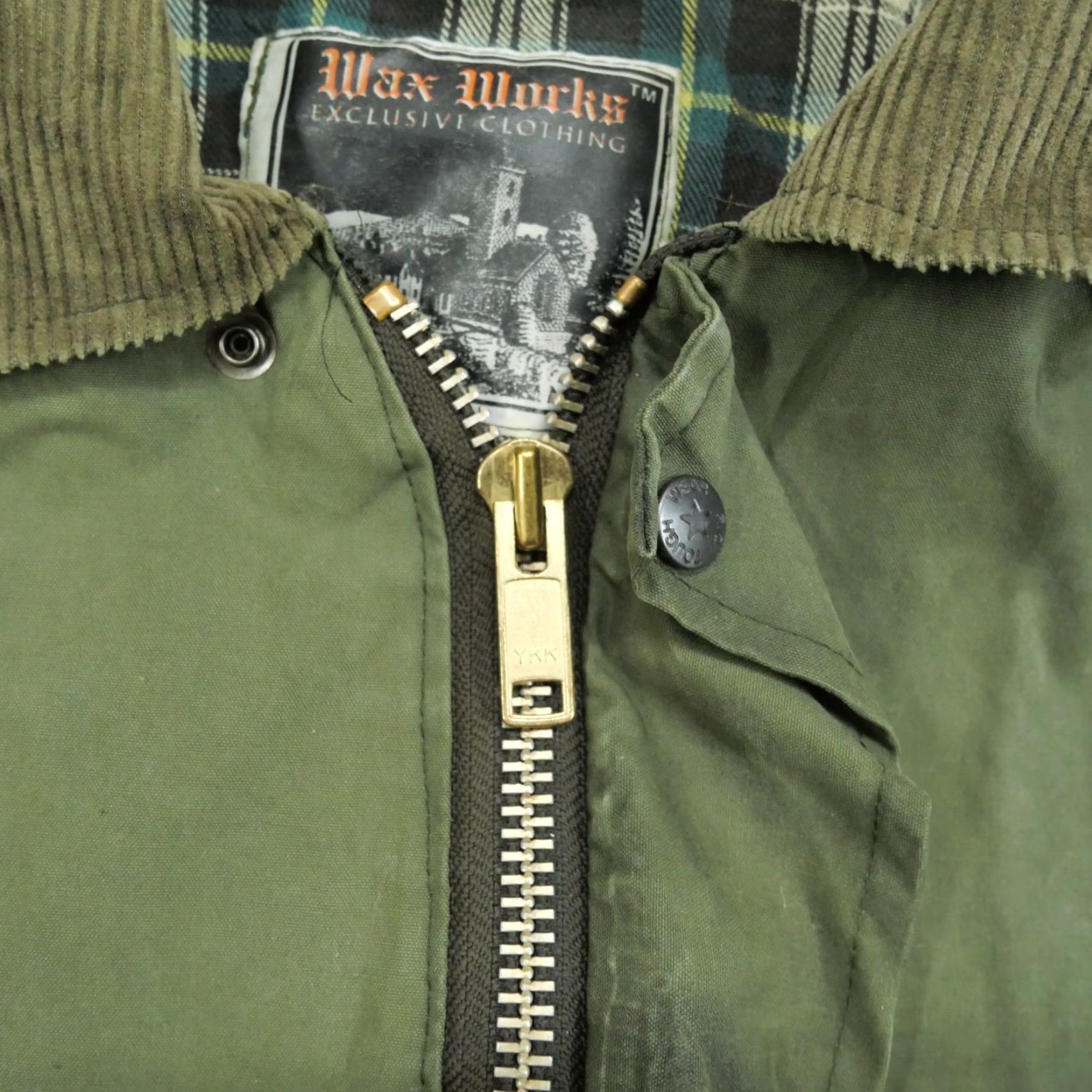 Vintage VINTAGE Wax Works Jacket Mens M Green Canvas Bomber Jacket Mid-Length Zip Lined 90s Grunge Western England Size US M / EU 48-50 / 2 - 6 Thumbnail