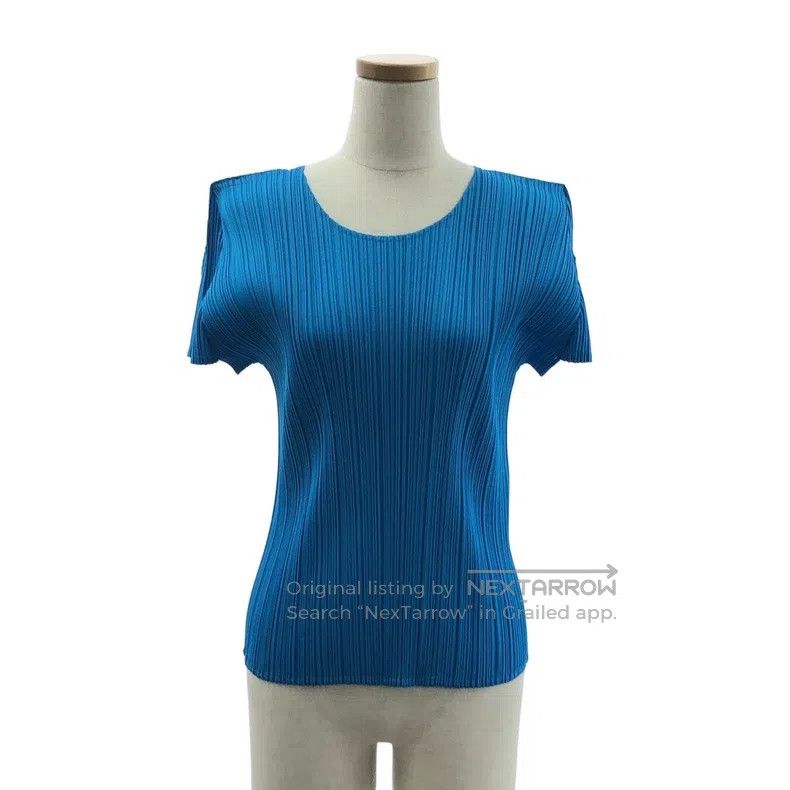 Issey Miyake Issey Miyake Blue Short Sleeve T-shirt Size L / US 10 / IT 46 - 1 Thumbnail