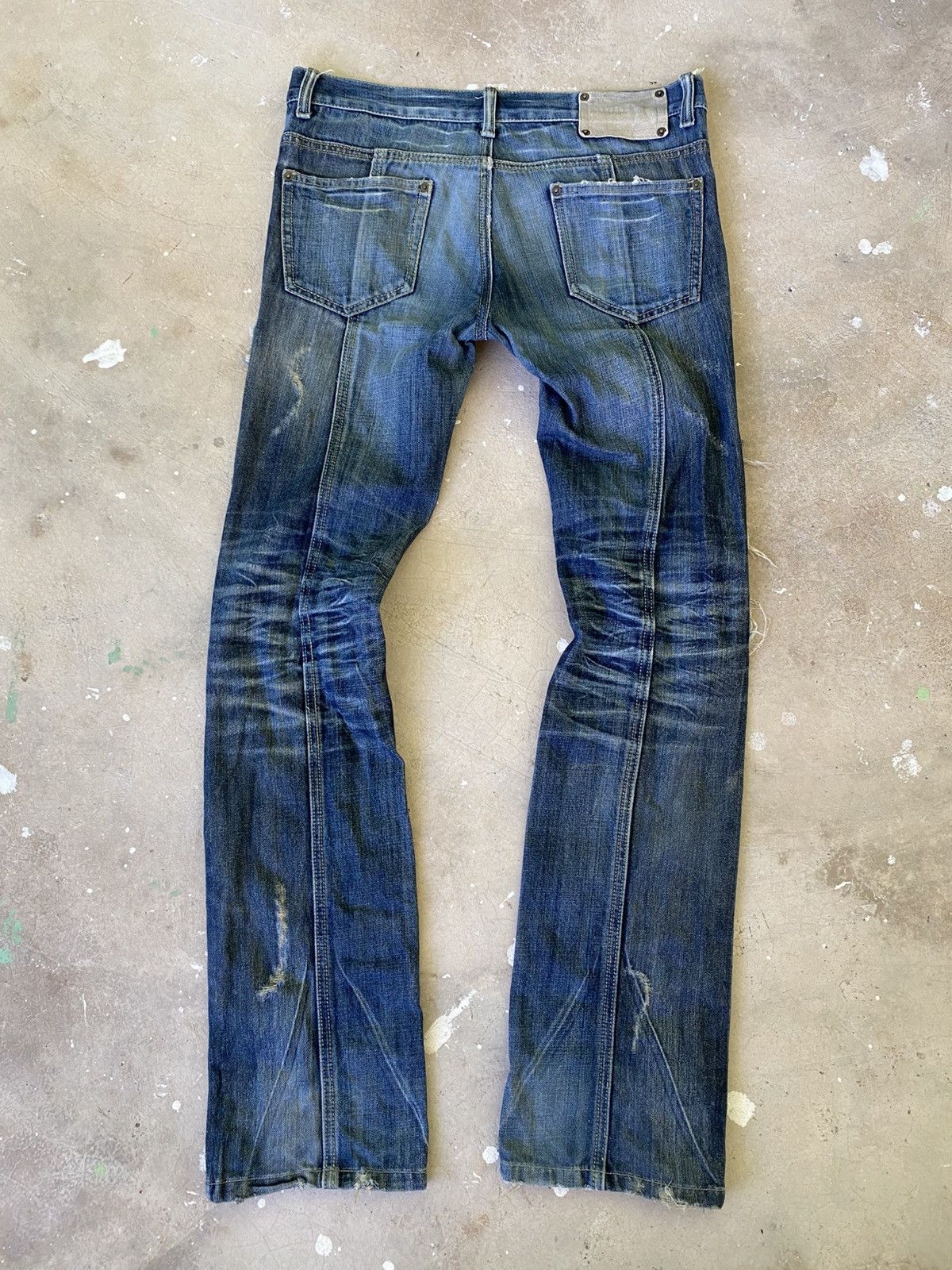 Japanese Brand Buffalo Distressed Flared Denim Jeans Y2K Size US 31 - 11 Thumbnail