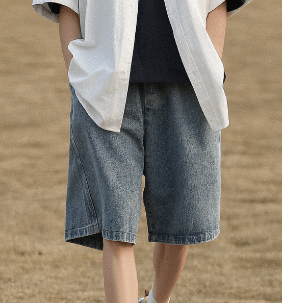 Japanese Brand × Vintage Japanese style trendy retro denim shorts men Size US 32 / EU 48 - 4 Thumbnail