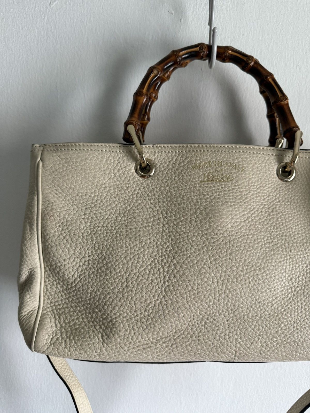 Gucci Gucci Bamboo Shopper Pebbled Leather 2 way Small Size ONE SIZE - 4 Thumbnail