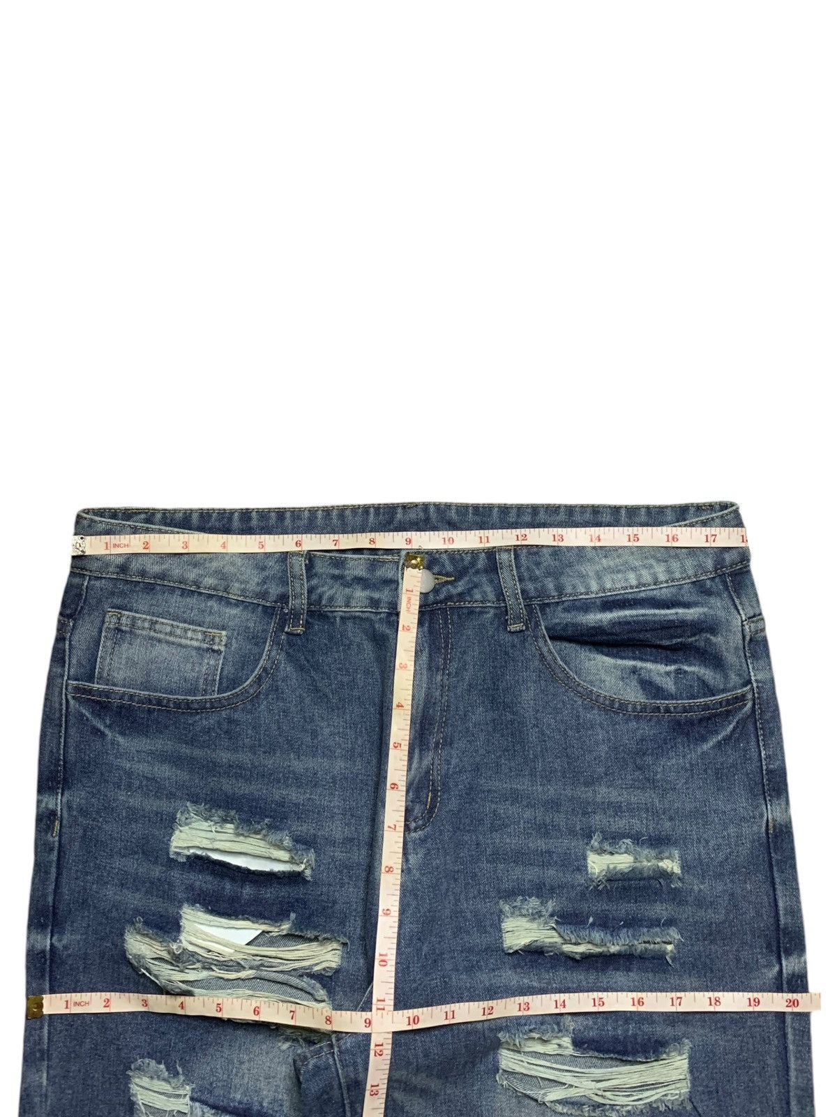 Japanese Brand SALES🔥Vintage Japanese Brand Blue Wash Ripped Baggy Jeans Size US 36 / EU 52 - 14 Thumbnail