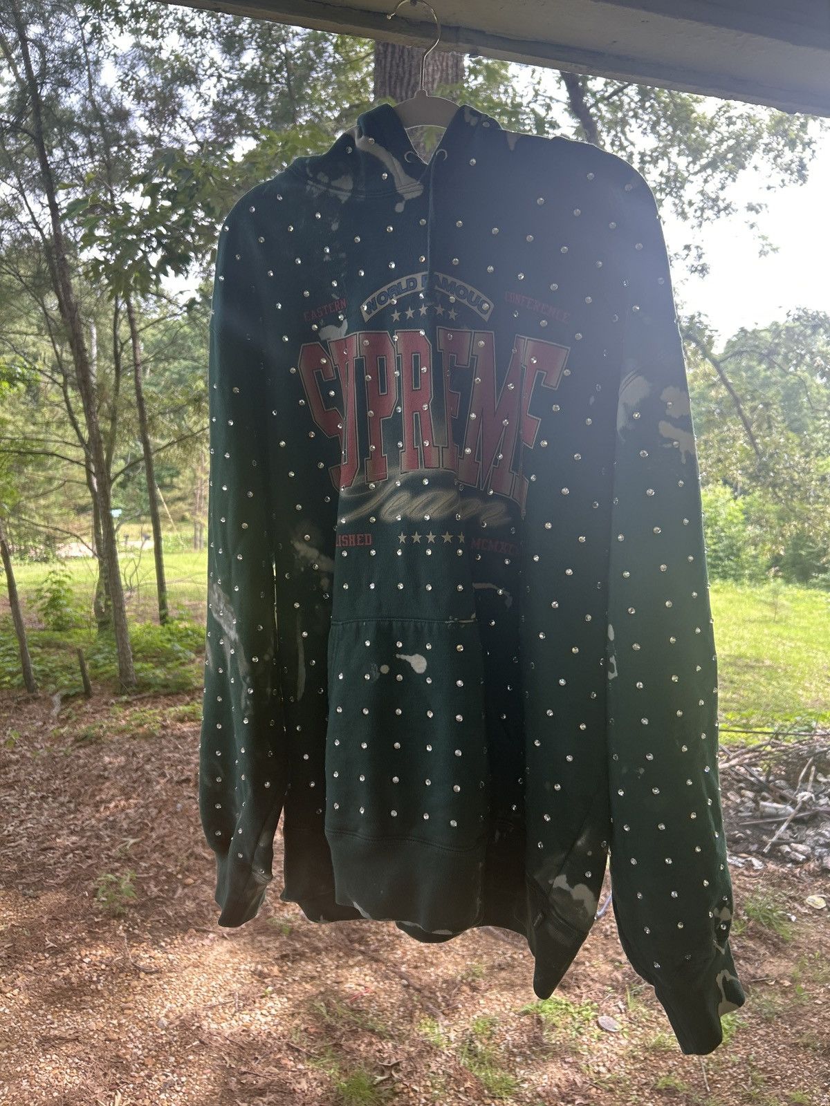 Supreme Supreme Rhinestone Hooded Sweatshirt Size US XL / EU 56 / 4 - 5 Thumbnail