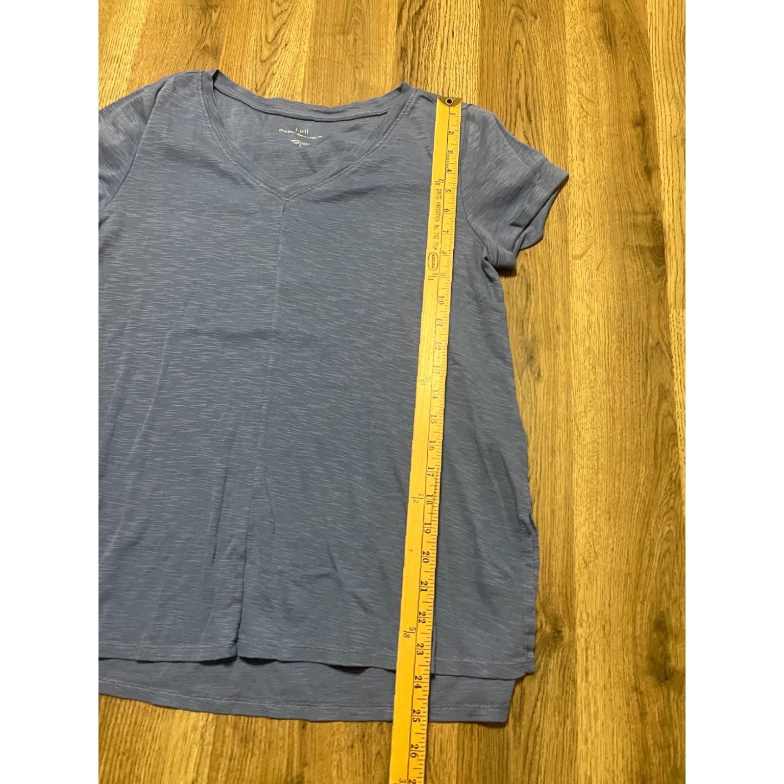 J. Jill J. Jill Shirt Womens Small Blue V-Neck Pima Short Sleeve Tee Shirt Size S / US 4 / IT 40 - 7 Thumbnail