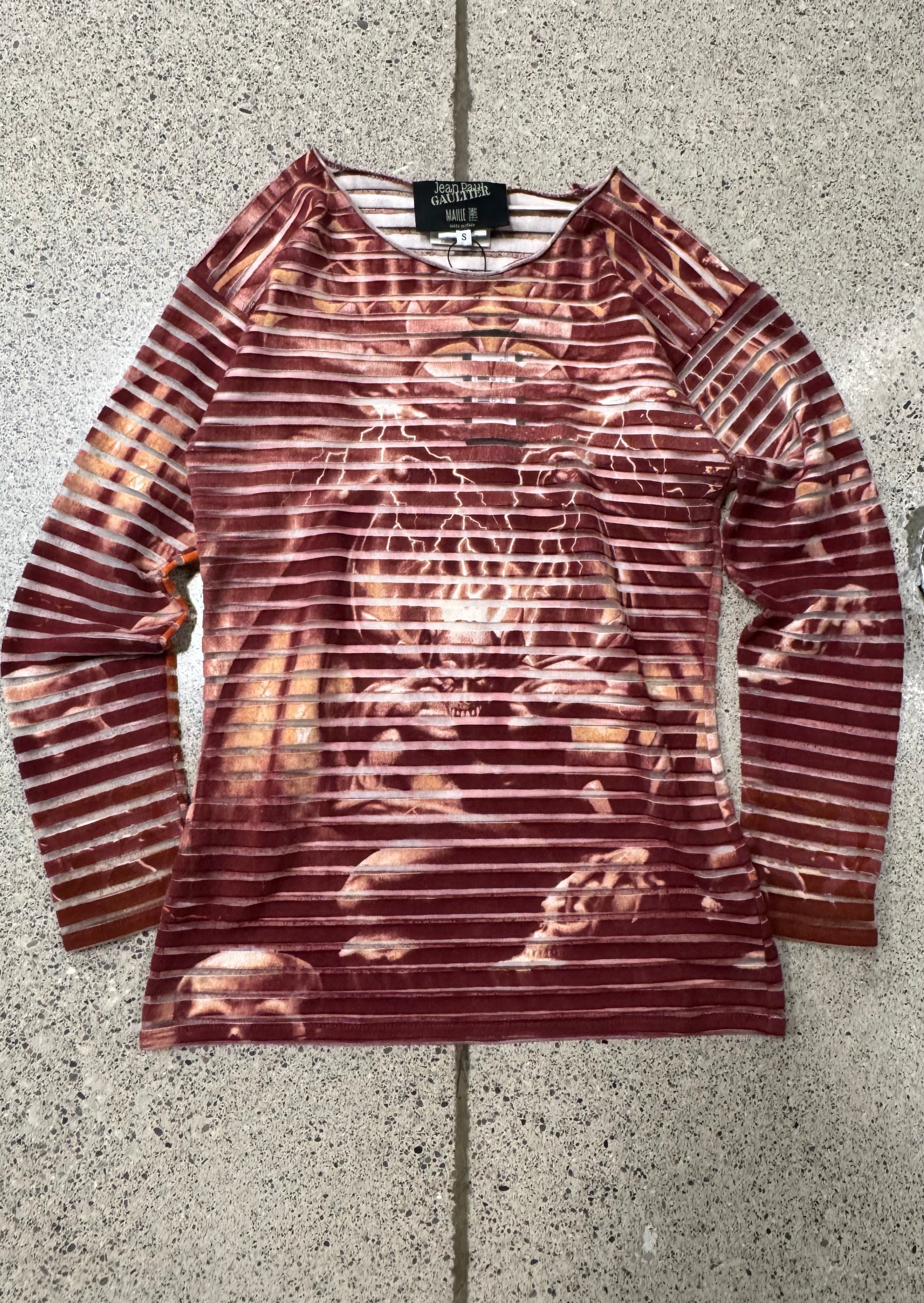 Jean Paul Gaultier SS2001 Jean Paul Gaultier ‘Satan’ Print Mesh 3/4 Sleeve Top Size S / US 4 / IT 40 - 1 Thumbnail