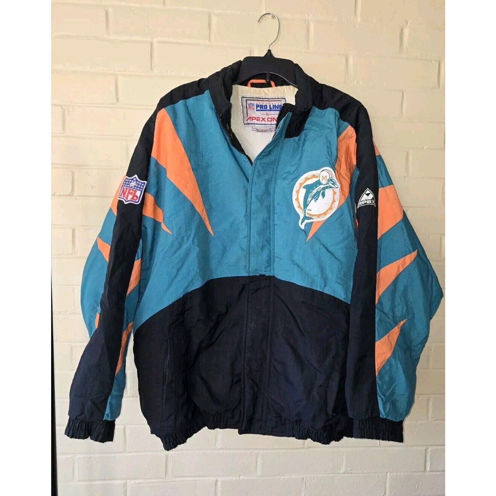 Apex One Vintage Apex One Miami Dolphins Jacket Mens XL Pro Line Size US XL / EU 56 / 4 - 1 Thumbnail