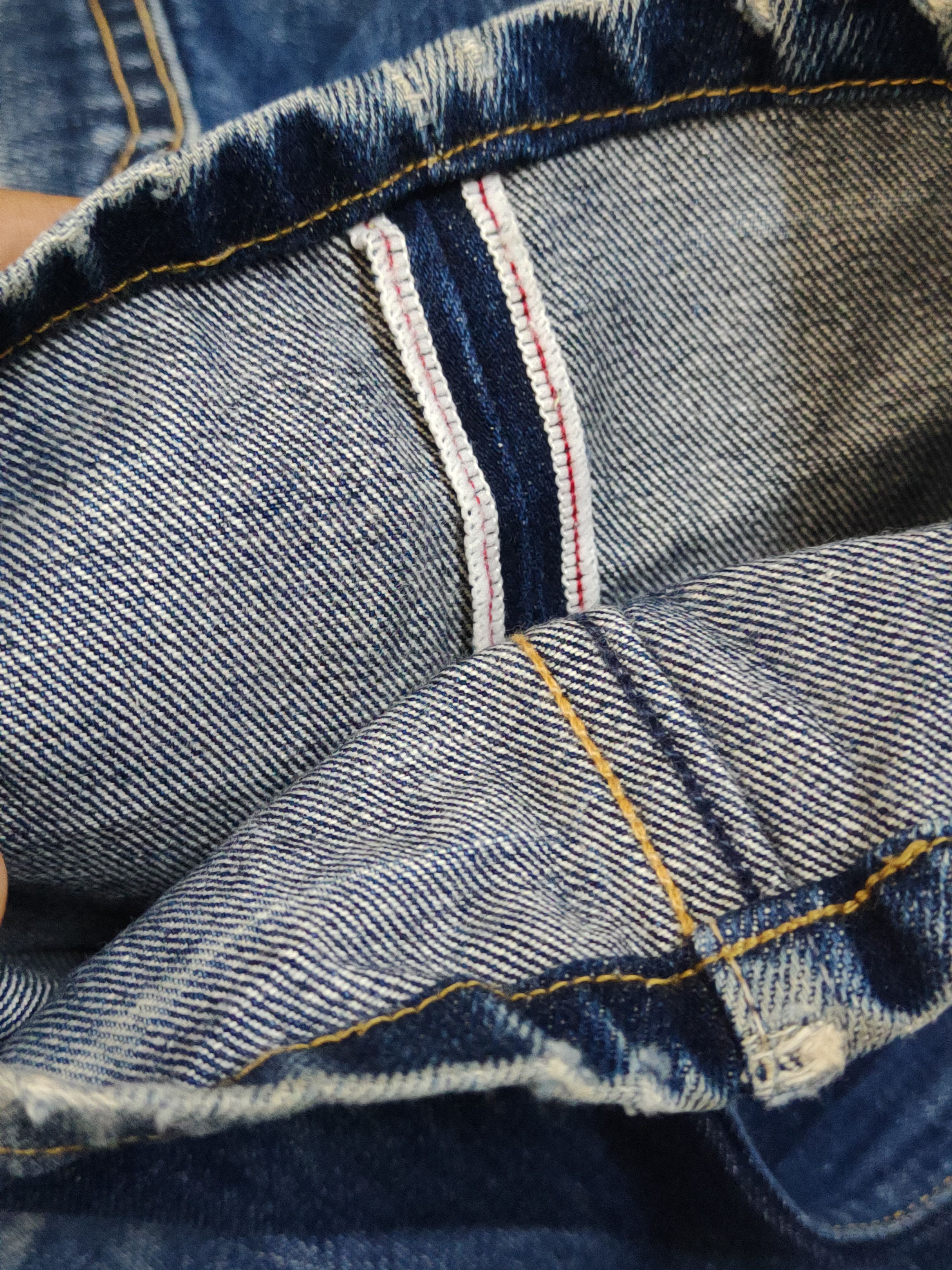 Levi's Vintage Levis 502 Redline Selvedge Faded Blue Jeans #W1323 Size US 33 - 14 Thumbnail