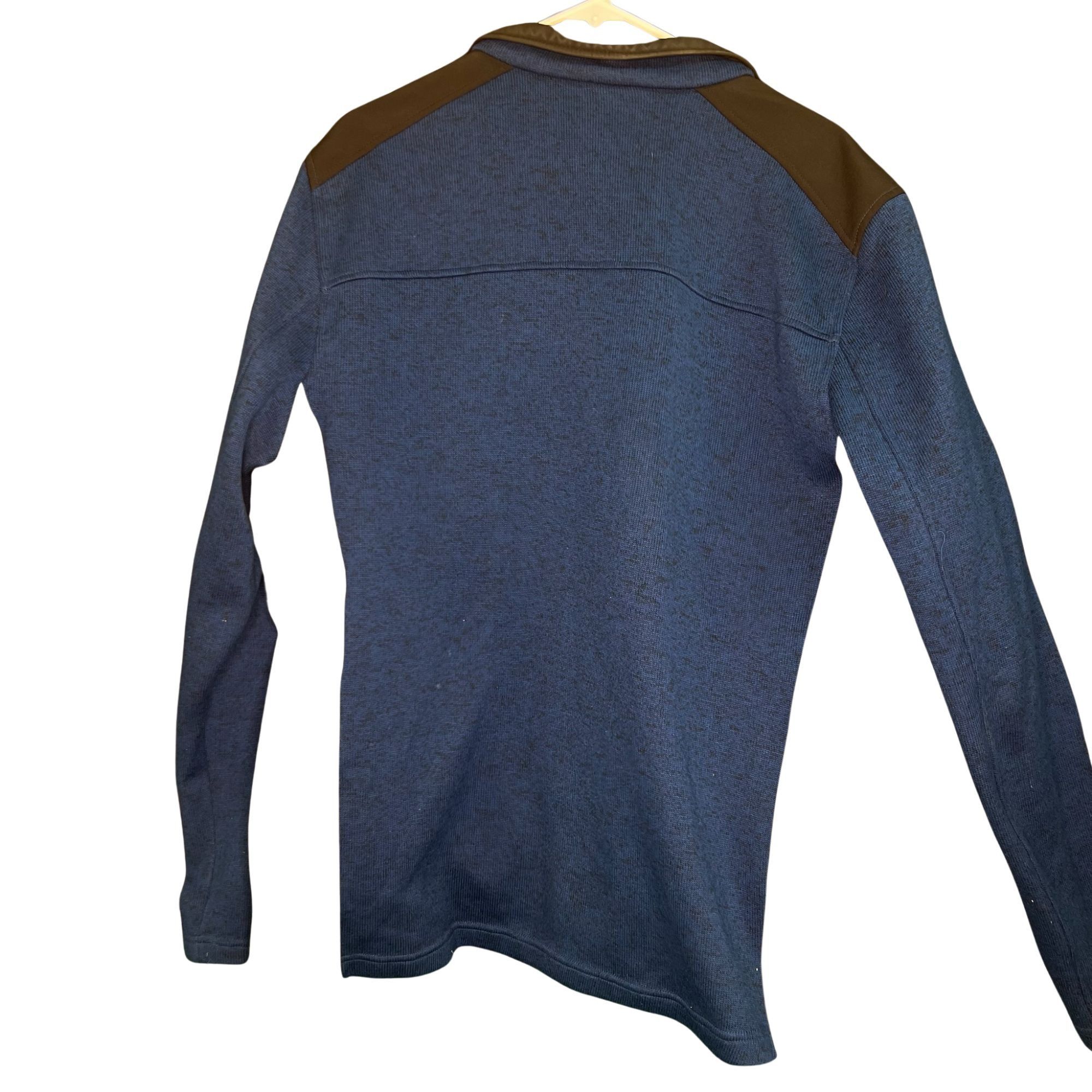 Other Gerry Mens Mixed Media Knit Full Zip Jacket XL Blue & Brown Size US XL / EU 56 / 4 - 3 Thumbnail