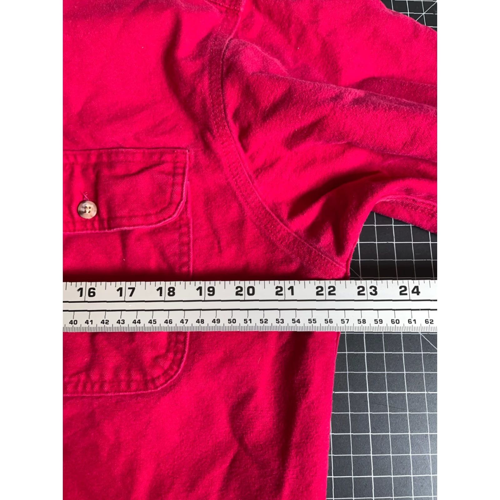 Carhartt VINTAGE Carhartt Shirt Chamois Cloth Button-Up Long Sleeve Collared 90s Grunge Red Men M Size US M / EU 48-50 / 2 - 5 Thumbnail