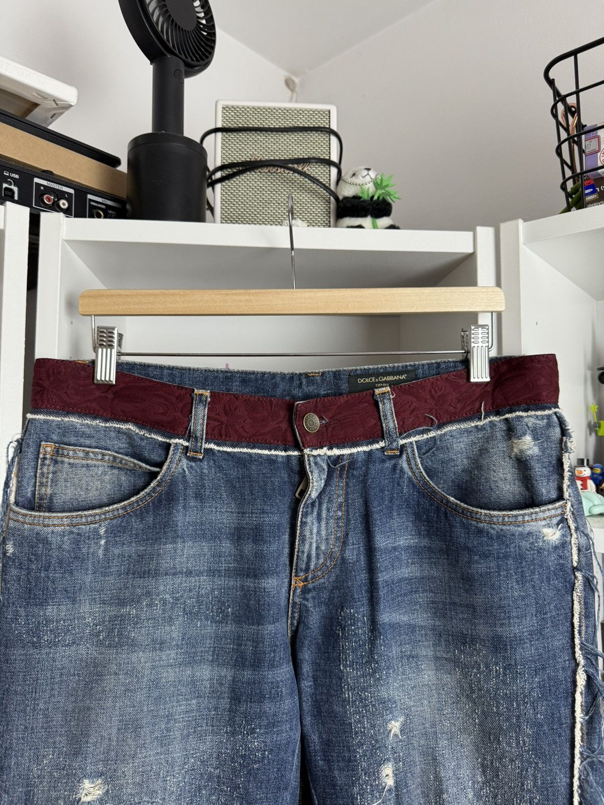Designer × Dolce & Gabbana Dolce & Gabbana ribbed patchwork denim pants 30 designer rare Size US 30 / EU 46 - 4 Thumbnail