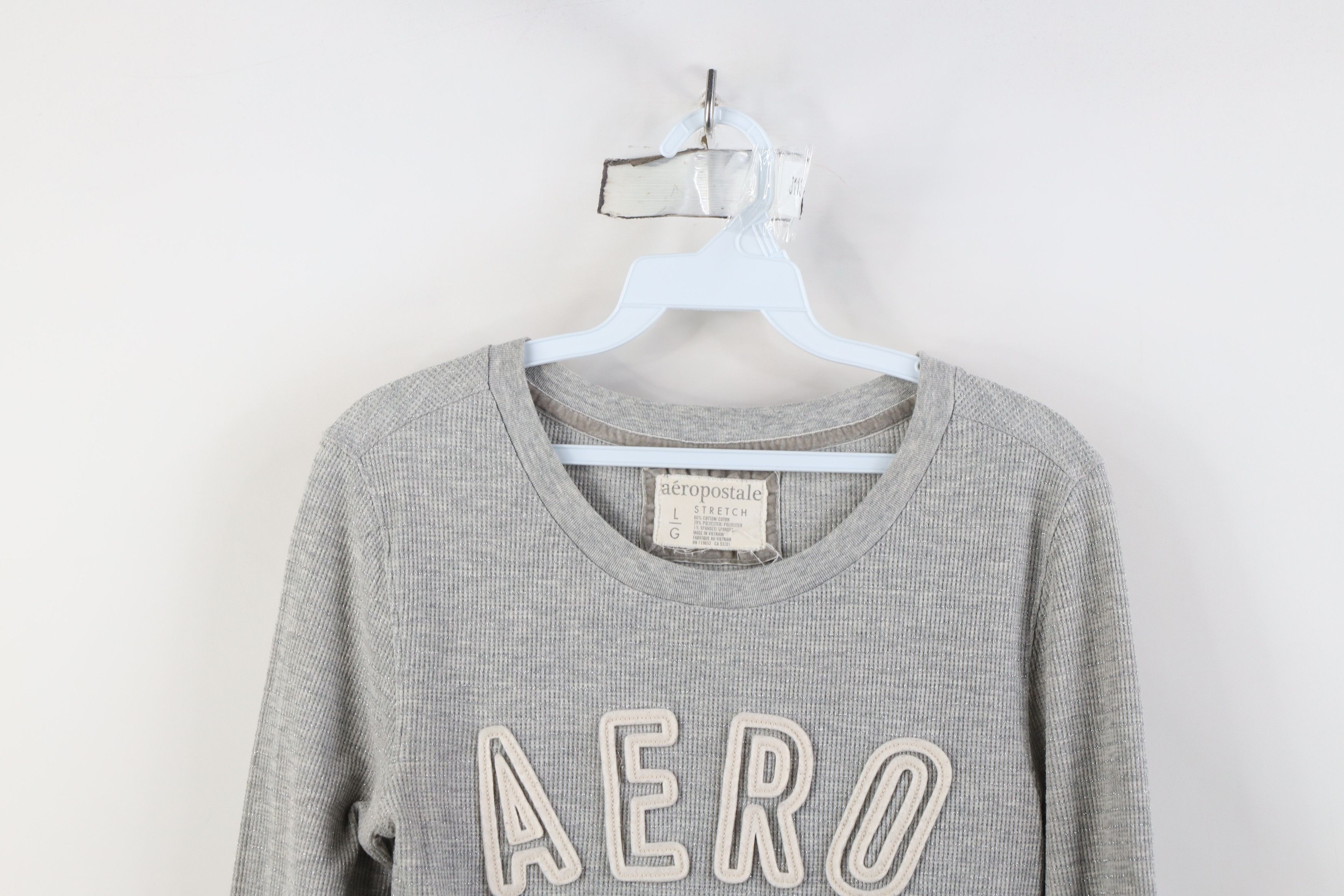 Aeropostale Vintage Y2K Aeropostale Knit 3/4 Sleeve T-Shirt Metallic Size L / US 10 / IT 46 - 2 Thumbnail