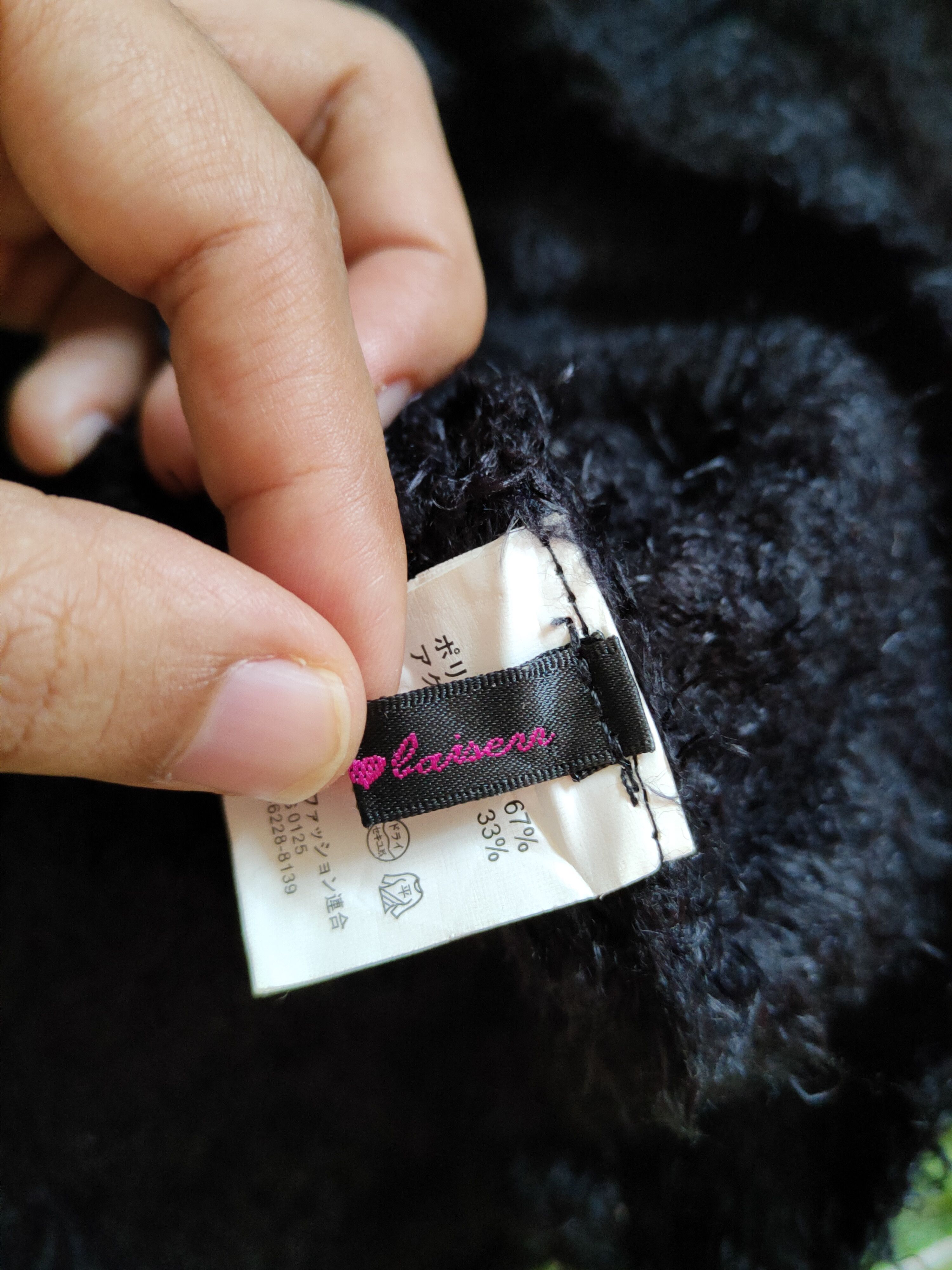 Homespun Knitwear Dialle&Laisenn Black Shag Shaggy Fur Mohair Knitwear #S2193 Size L / US 10 / IT 46 - 13 Thumbnail
