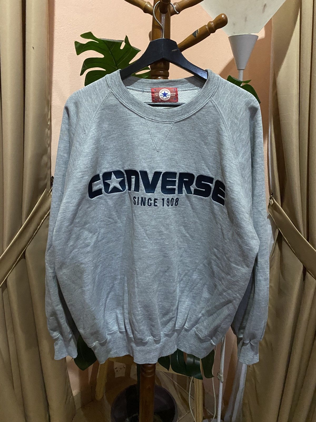 Converse Vintage Converse All Star Grey Crewneck Sweatshirt Unisex Size US XL / EU 56 / 4 - 3 Thumbnail