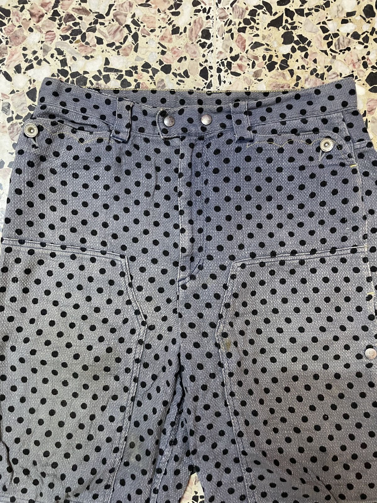 Frapbois Frapbois Japan Half Double Knee Polkadot Distressed Pants Size US 32 / EU 48 - 9 Thumbnail