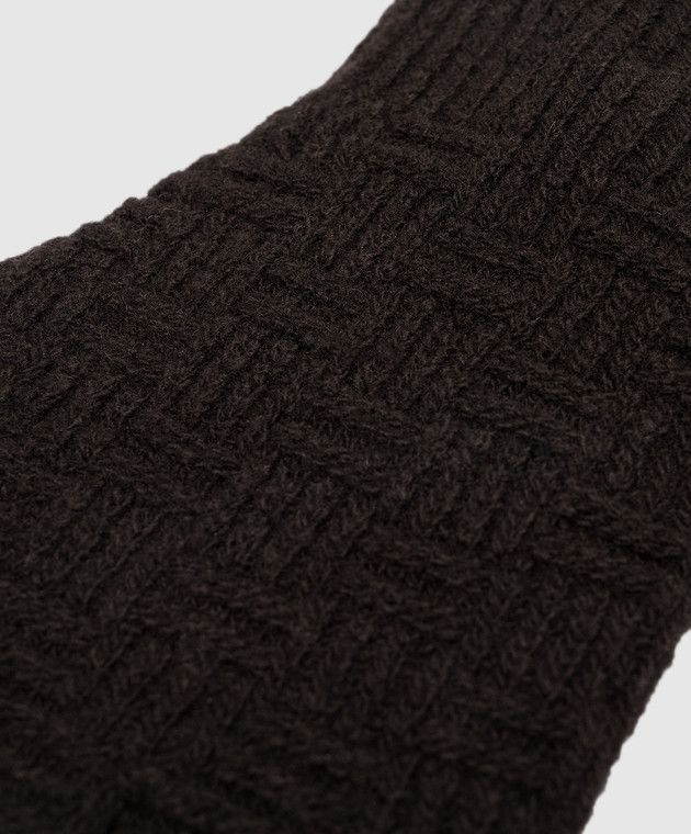 Bottega Veneta o1n1vont0325 Size: S / Gloves Wool Cashmere Brown Size ONE SIZE - 3 Thumbnail