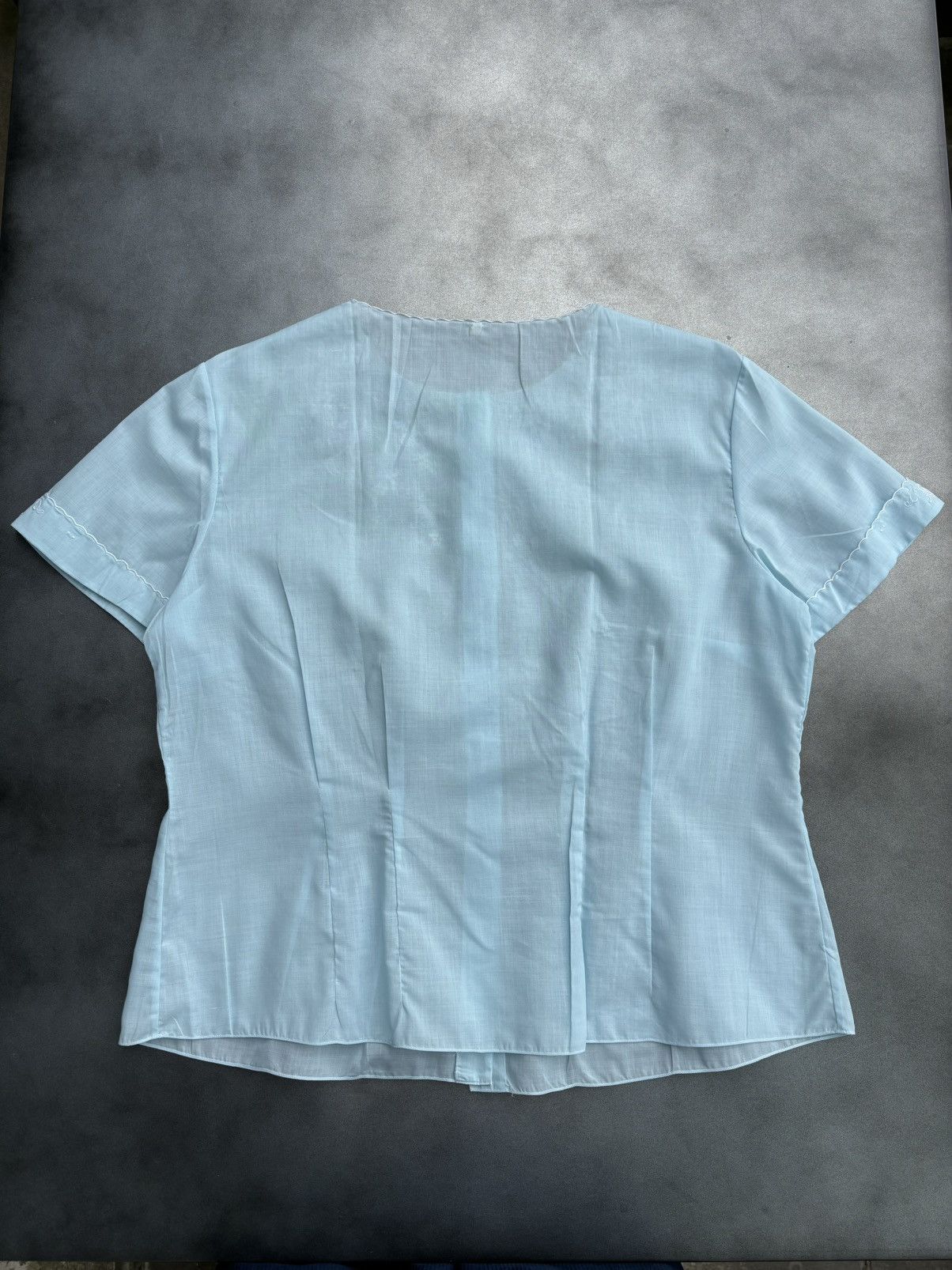Vintage Vintage Sheer Shortsleeve Embroidered Seethrough 70s 60s 50s Size M / US 6-8 / IT 42-44 - 7 Thumbnail