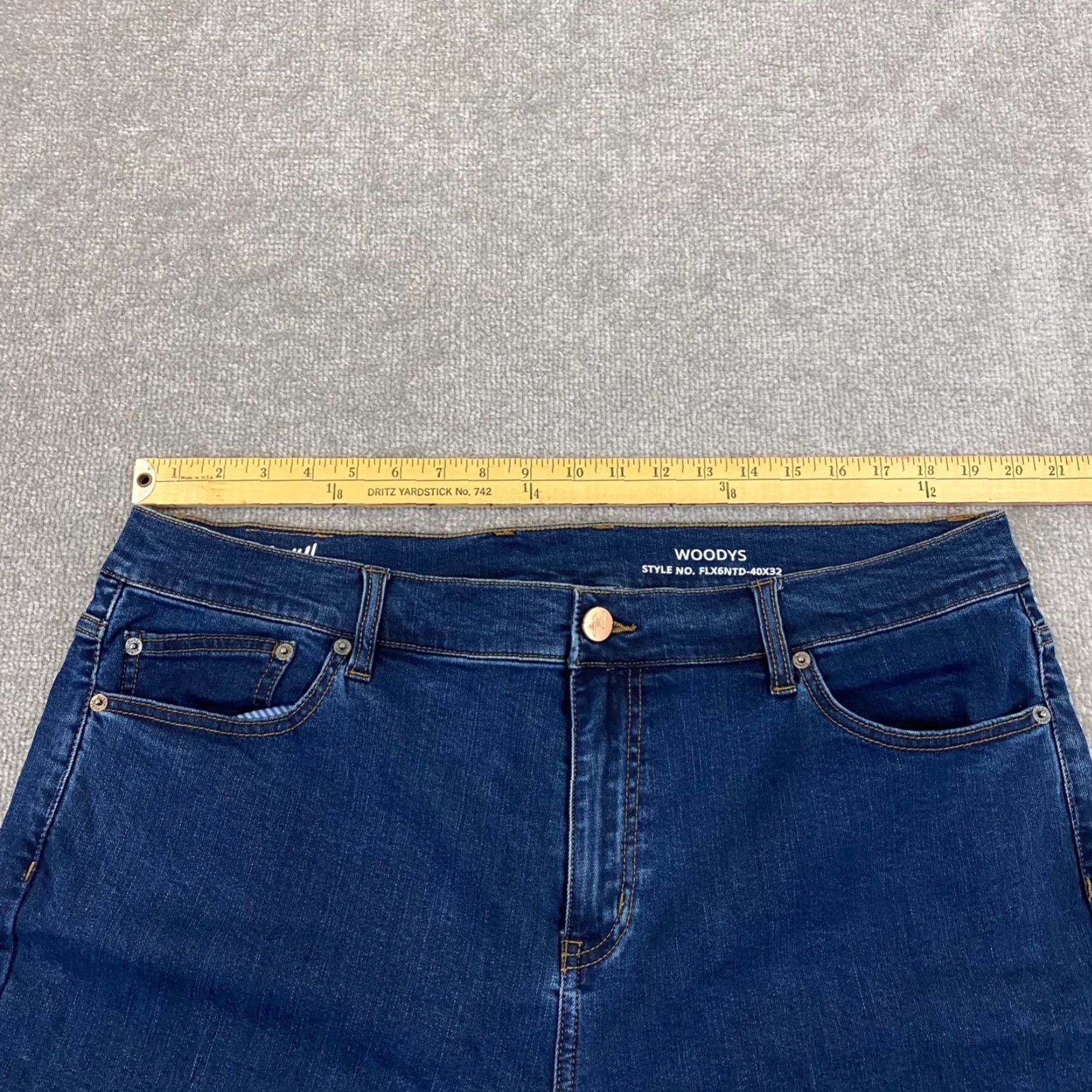 Denime Mugsy Woodys Jeans Mens 40x32 Straight Denim Medium Wash Blue Stretch Regular 5-Pocket Classic Outdoor Mens Jeans Size US 30 / EU 46 - 5 Thumbnail
