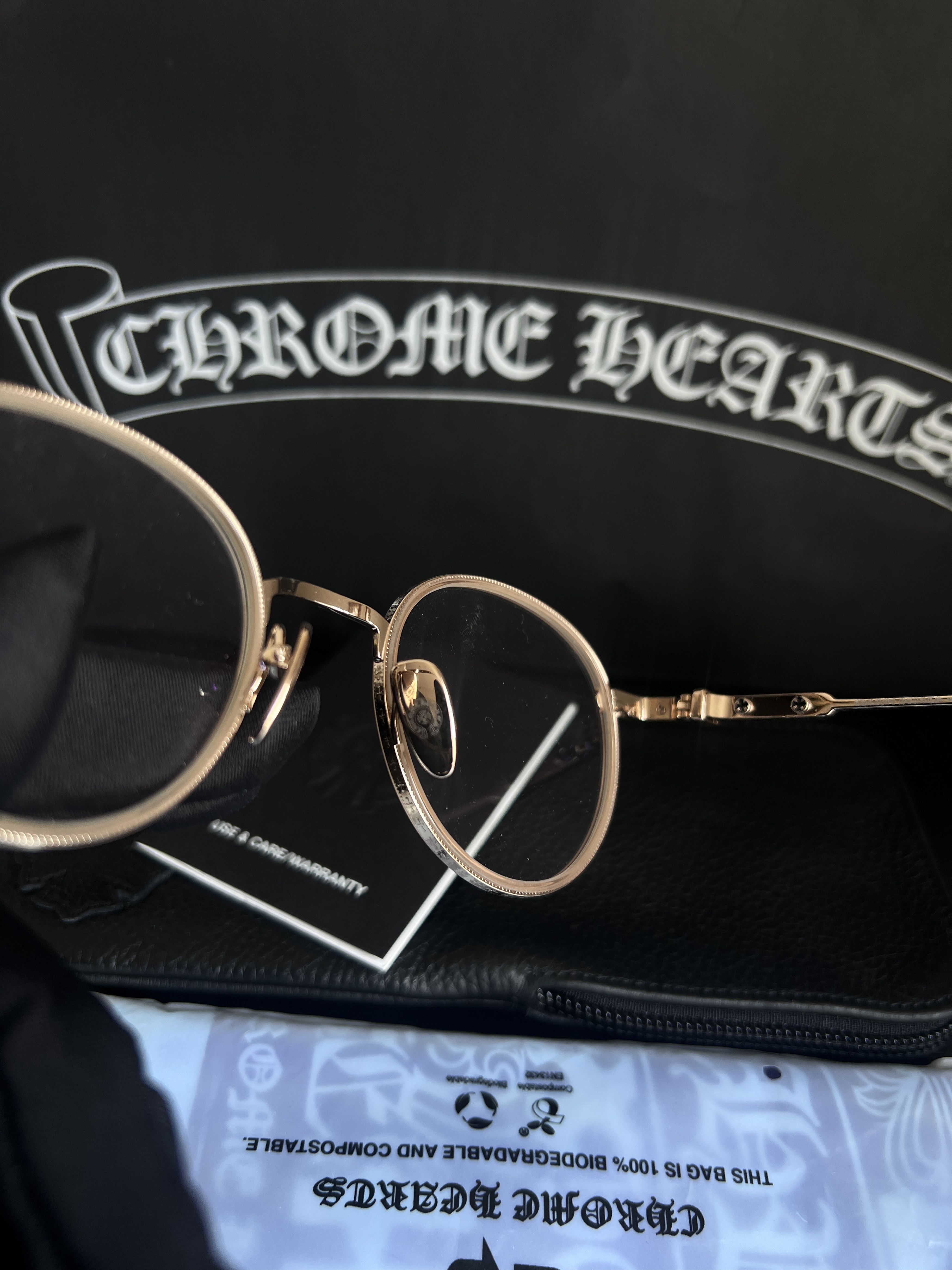 Chrome Hearts CHROME HEARTS SEXCEL CRYSTAL/GOLD PLATED GLASSES Size ONE SIZE - 9 Thumbnail