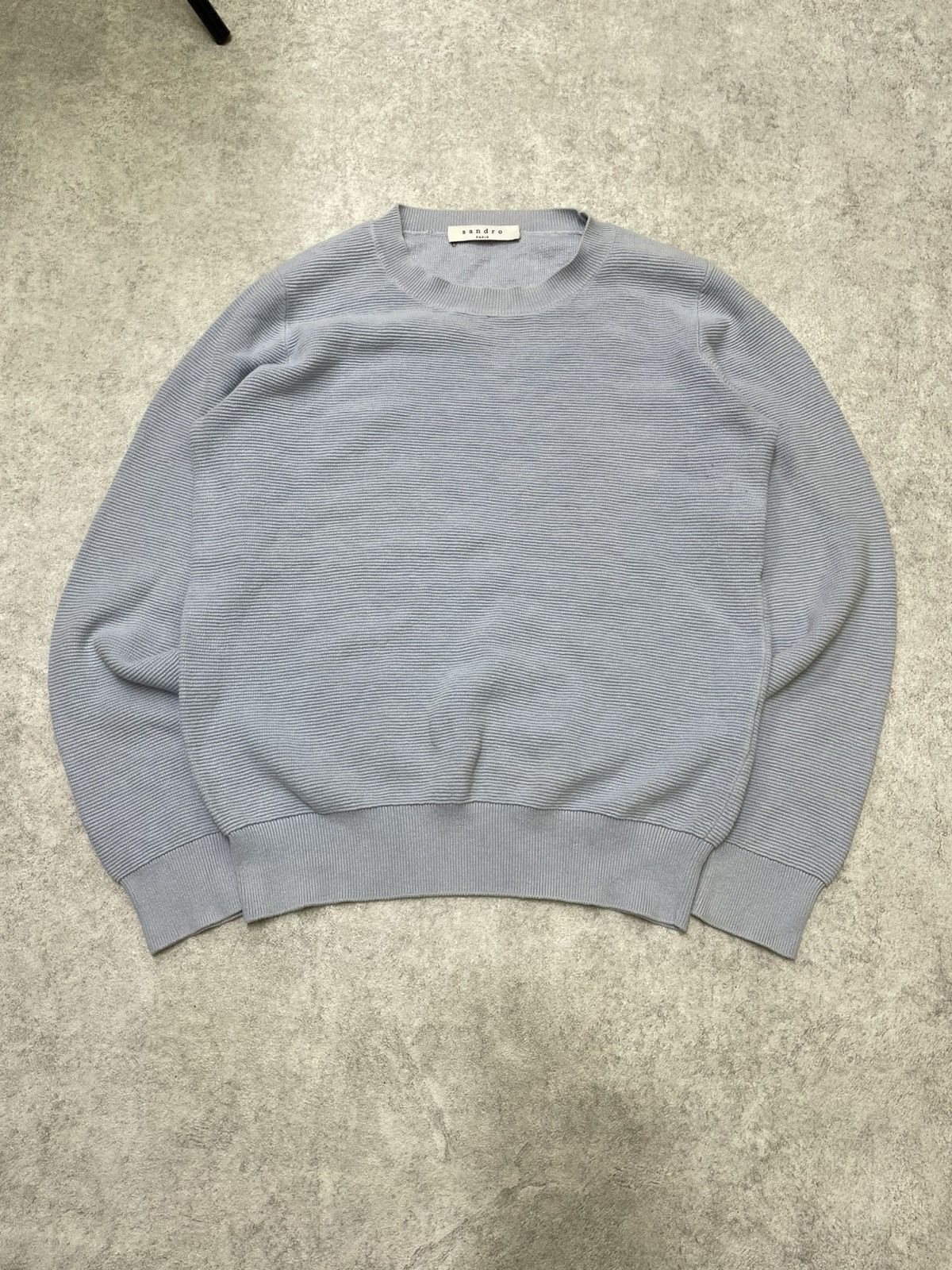 Designer × Sandro Sandro Paris Knit Sweater – Soft Turquoise Essential Size US M / EU 48-50 / 2 - 1 Thumbnail