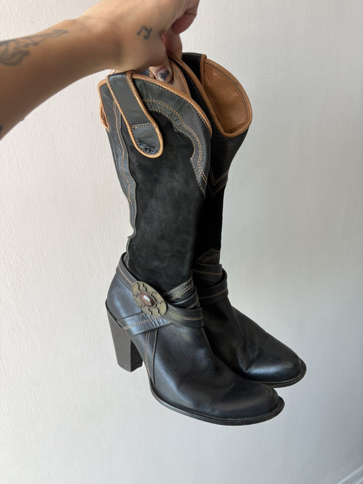 Vintage Y2k leather boots Size US 8 / IT 38 - 14 Thumbnail