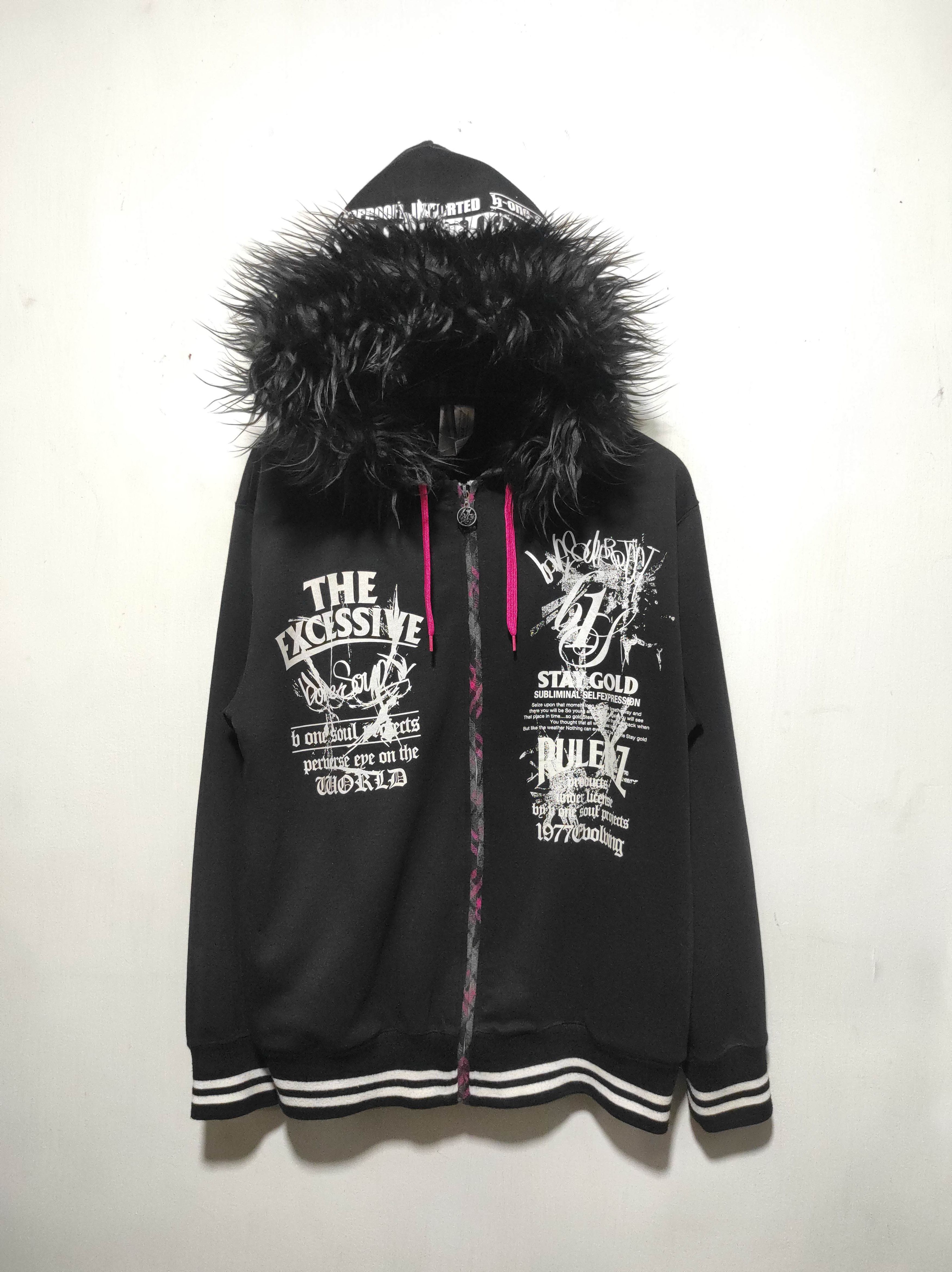 Hysteric Glamour B-One Soul Poem Zip Fur Hoodie IfSixWasNine LGB style Size US L / EU 52-54 / 3 - 2 Thumbnail