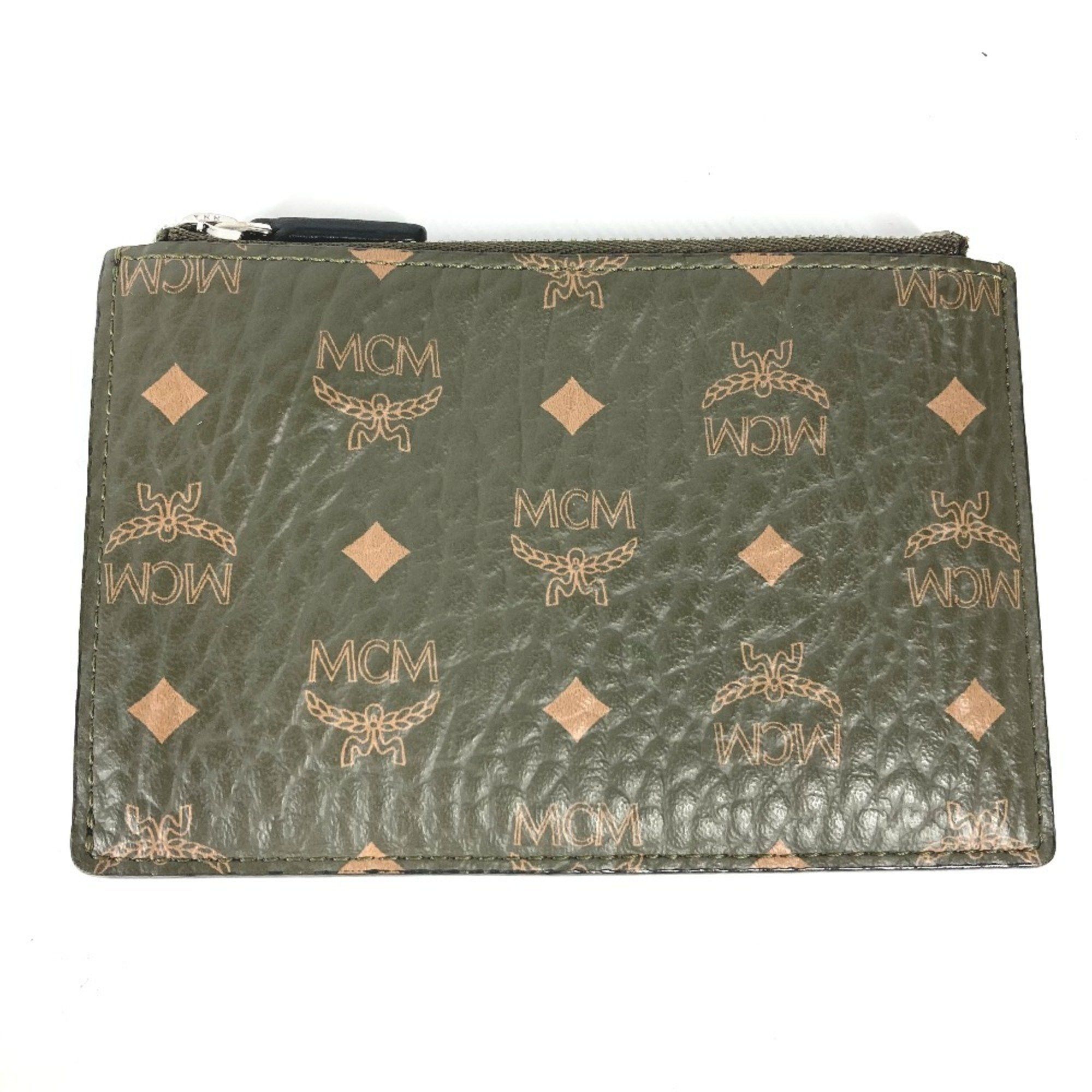 MCM MCM Coin Purse Wallet Wallet/Coin Case Leather Men's Khaki Size ONE SIZE - 1 Thumbnail
