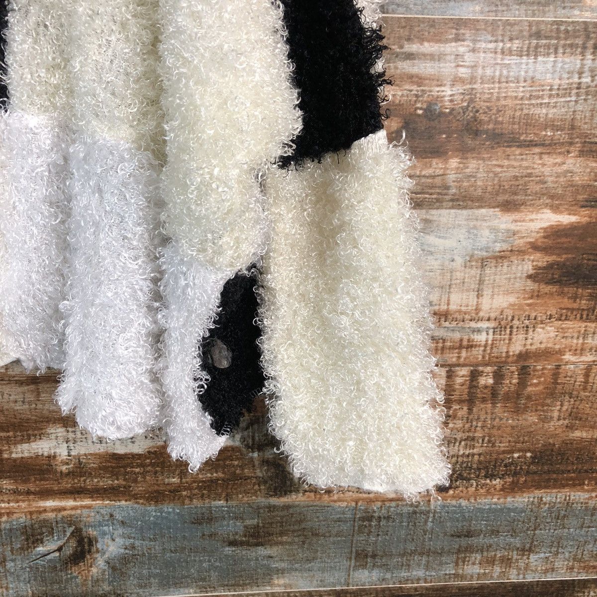Homespun Knitwear Japan vintage patchwork fur shaggy Knitwear #A2297 Size L / US 10 / IT 46 - 8 Thumbnail