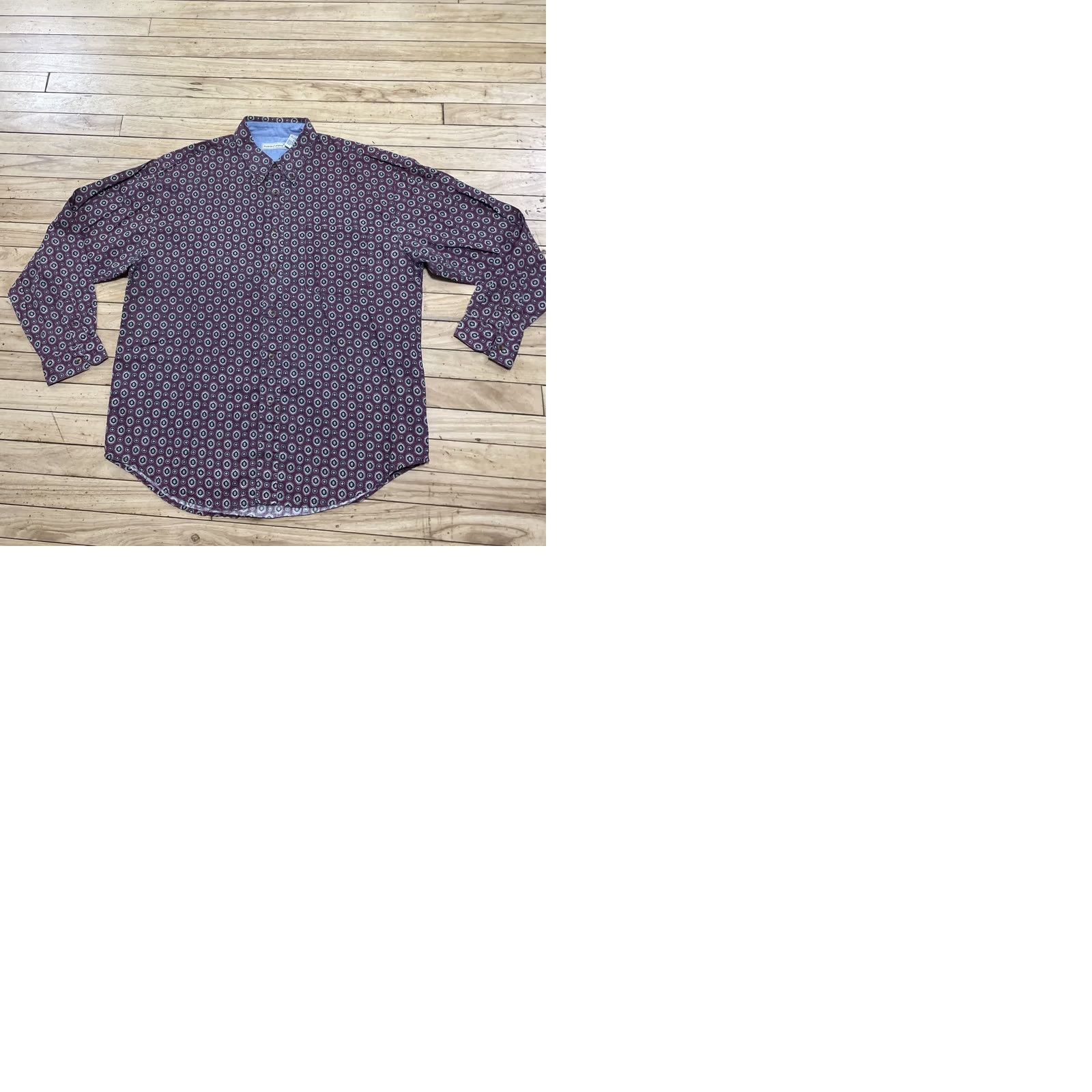 Bugle Boy VINTAGE Bugle Boy Long Sleeve Button Shirt Men XL Western Medallion Deco Red Talisma Size US XL / EU 56 / 4 - 12 Thumbnail