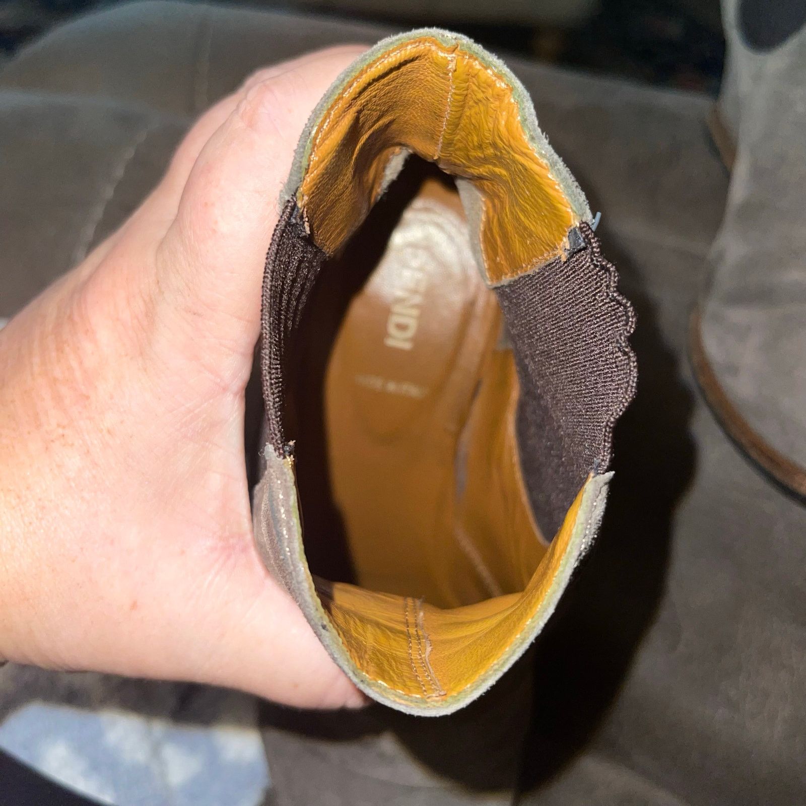 Fendi FENDI Women’s Tan Suede Leather Wedge Chelsea Boots 38 Italy Size US 7.5 / IT 37.5 - 8 Thumbnail