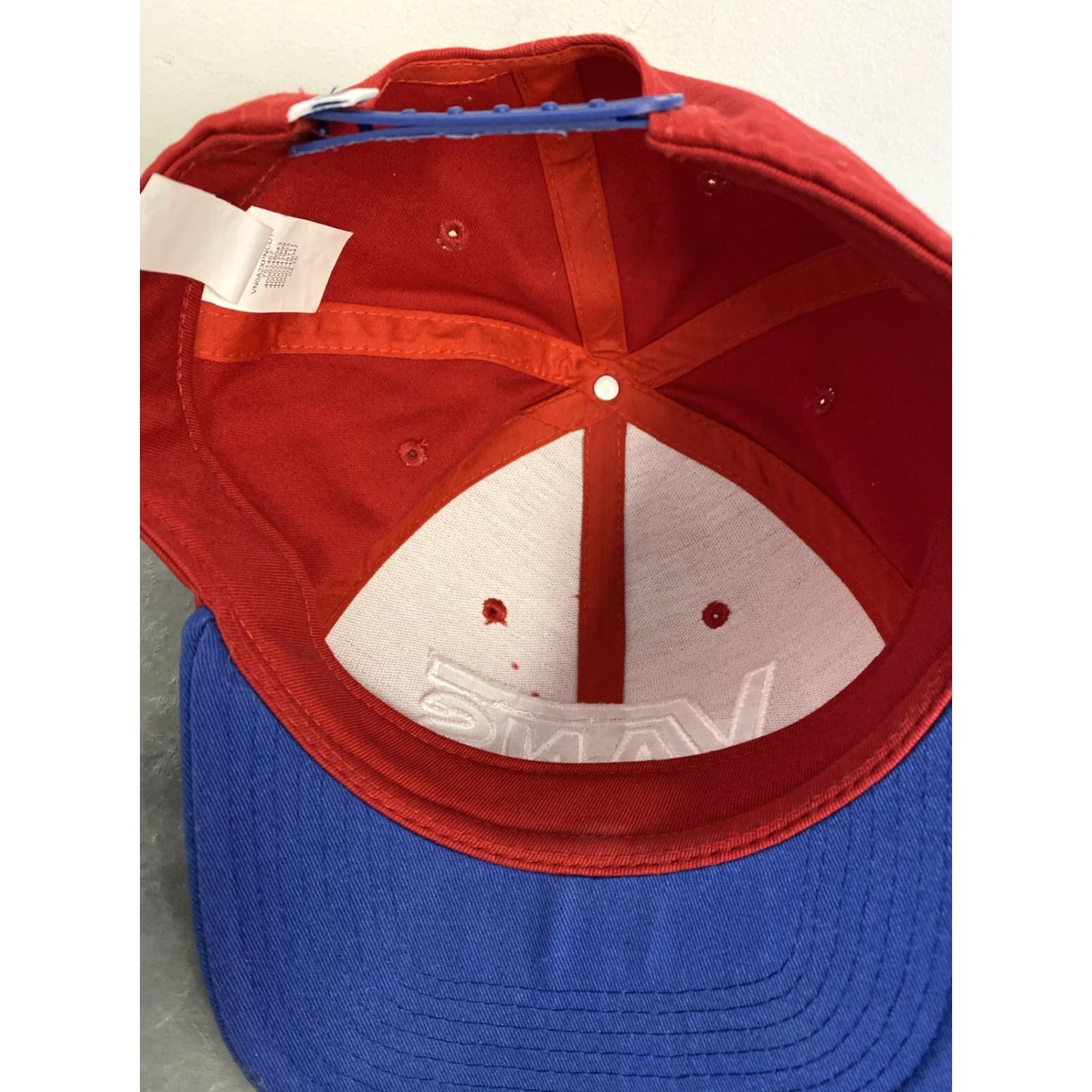 Vans VANS Off The Wall Men Hat Cap Snap Back Red Blue 814 Size ONE SIZE - 6 Thumbnail